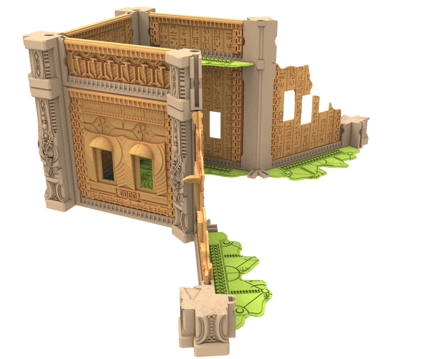 Cinan Haven Ruined building printed in PLA and resin usable for warmachine, Damocles, One Page Rule, Firefight, infinity, scifi wargame...