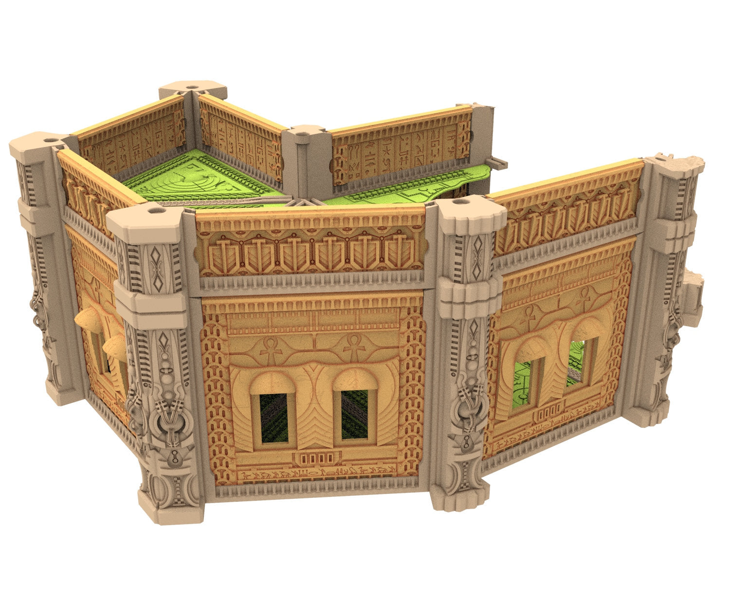 Cinan Haven Ruined building printed in PLA and resin usable for warmachine, Damocles, One Page Rule, Firefight, infinity, scifi wargame...