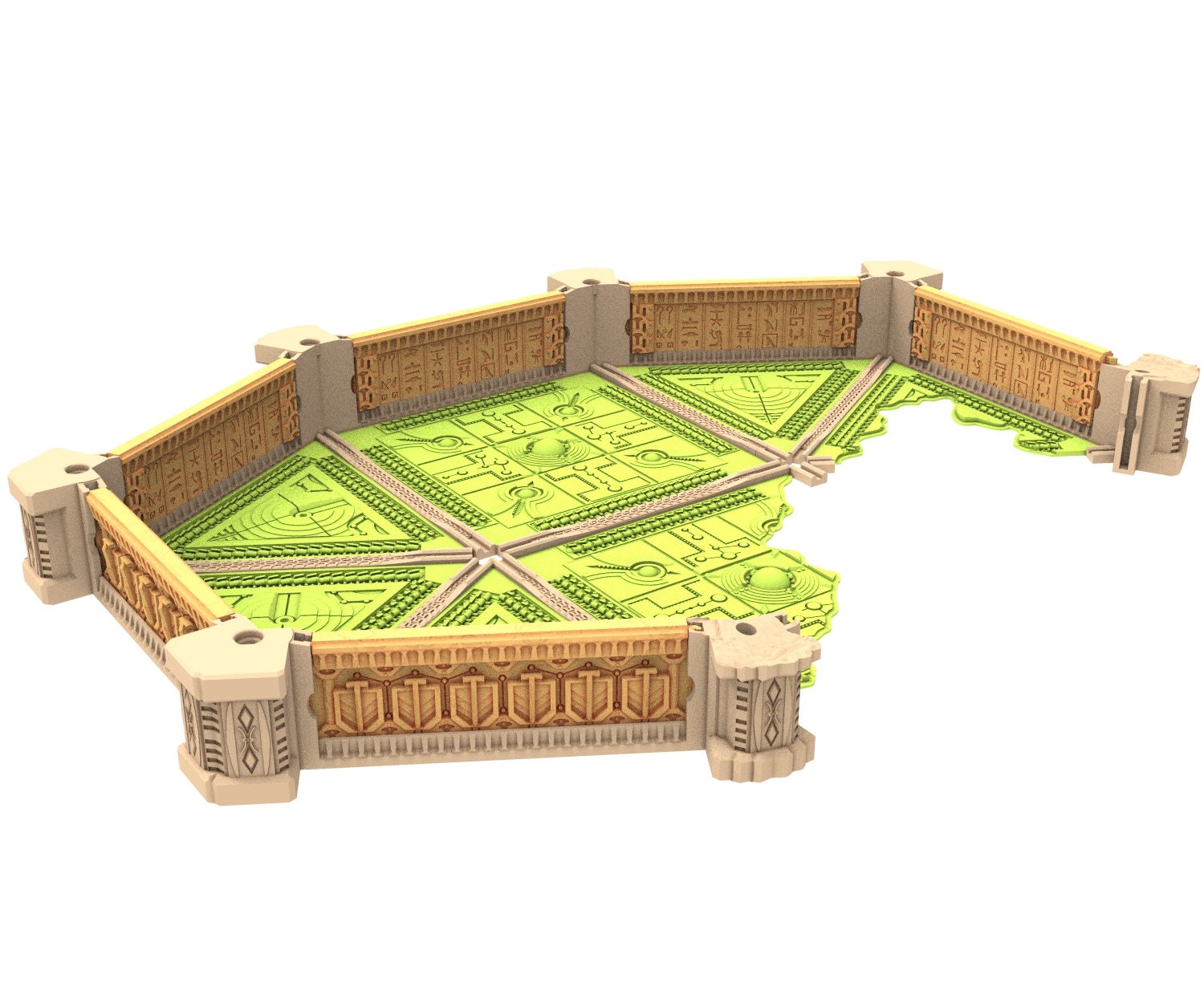 Cinan Haven Ruined building printed in PLA and resin usable for warmachine, Damocles, One Page Rule, Firefight, infinity, scifi wargame...