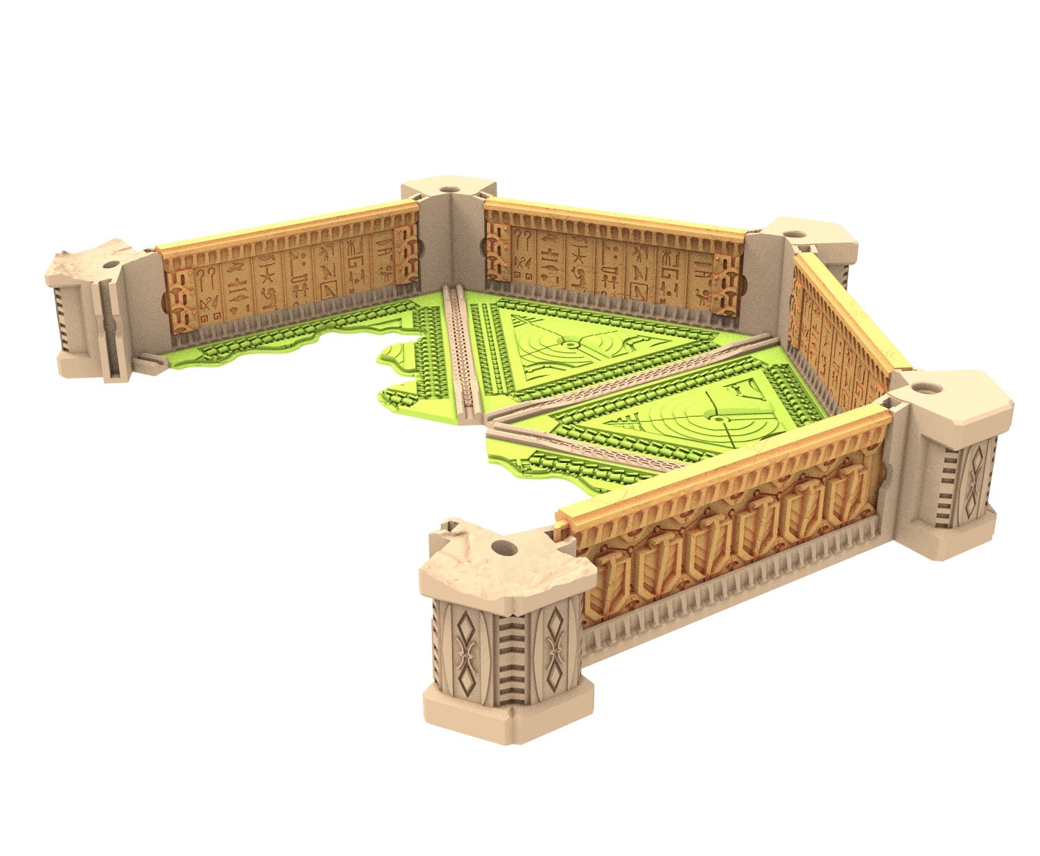 Cinan Haven Ruined building printed in PLA and resin usable for warmachine, Damocles, One Page Rule, Firefight, infinity, scifi wargame...