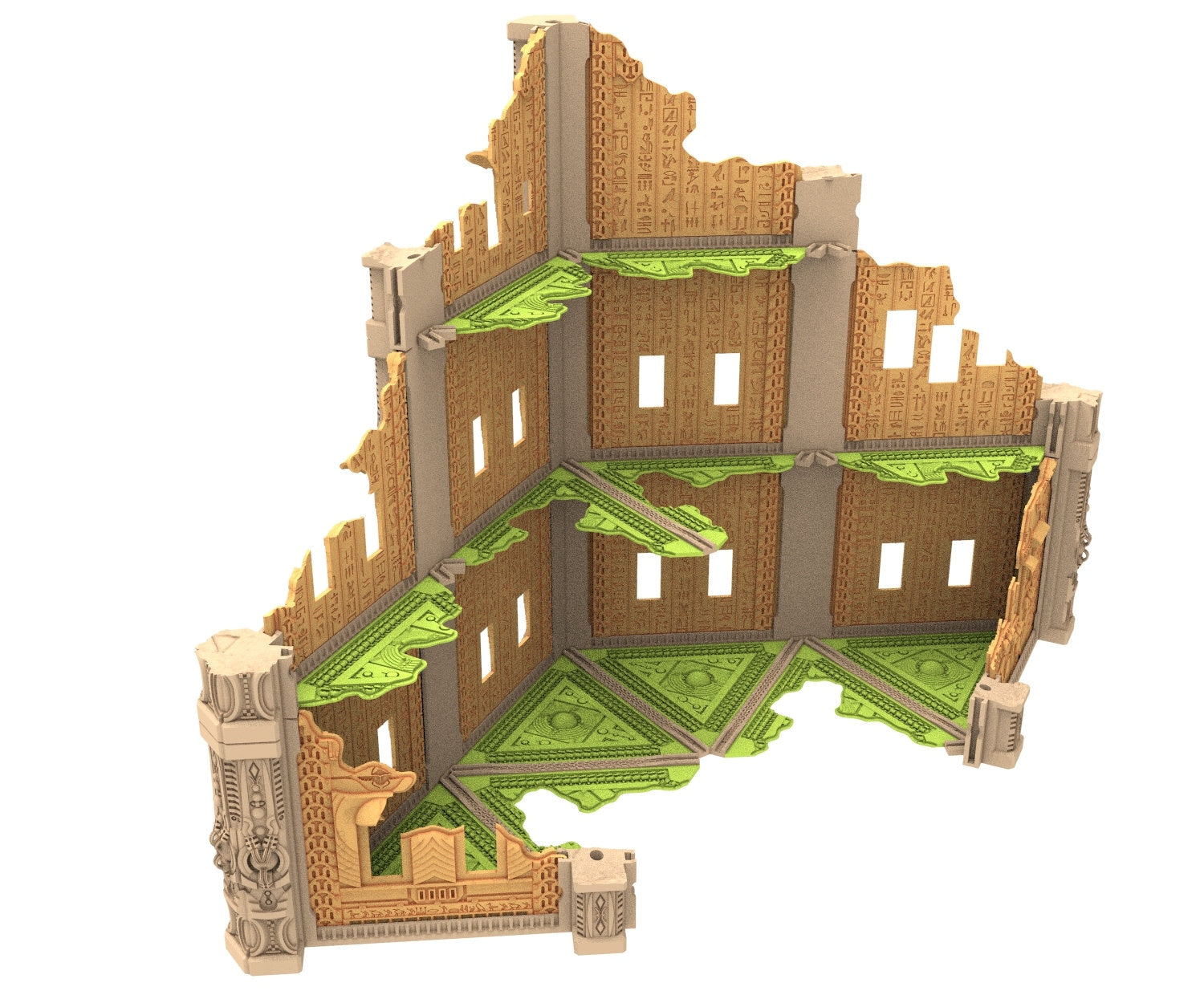 Cinan Haven Ruined building printed in PLA and resin usable for warmachine, Damocles, One Page Rule, Firefight, infinity, scifi wargame...