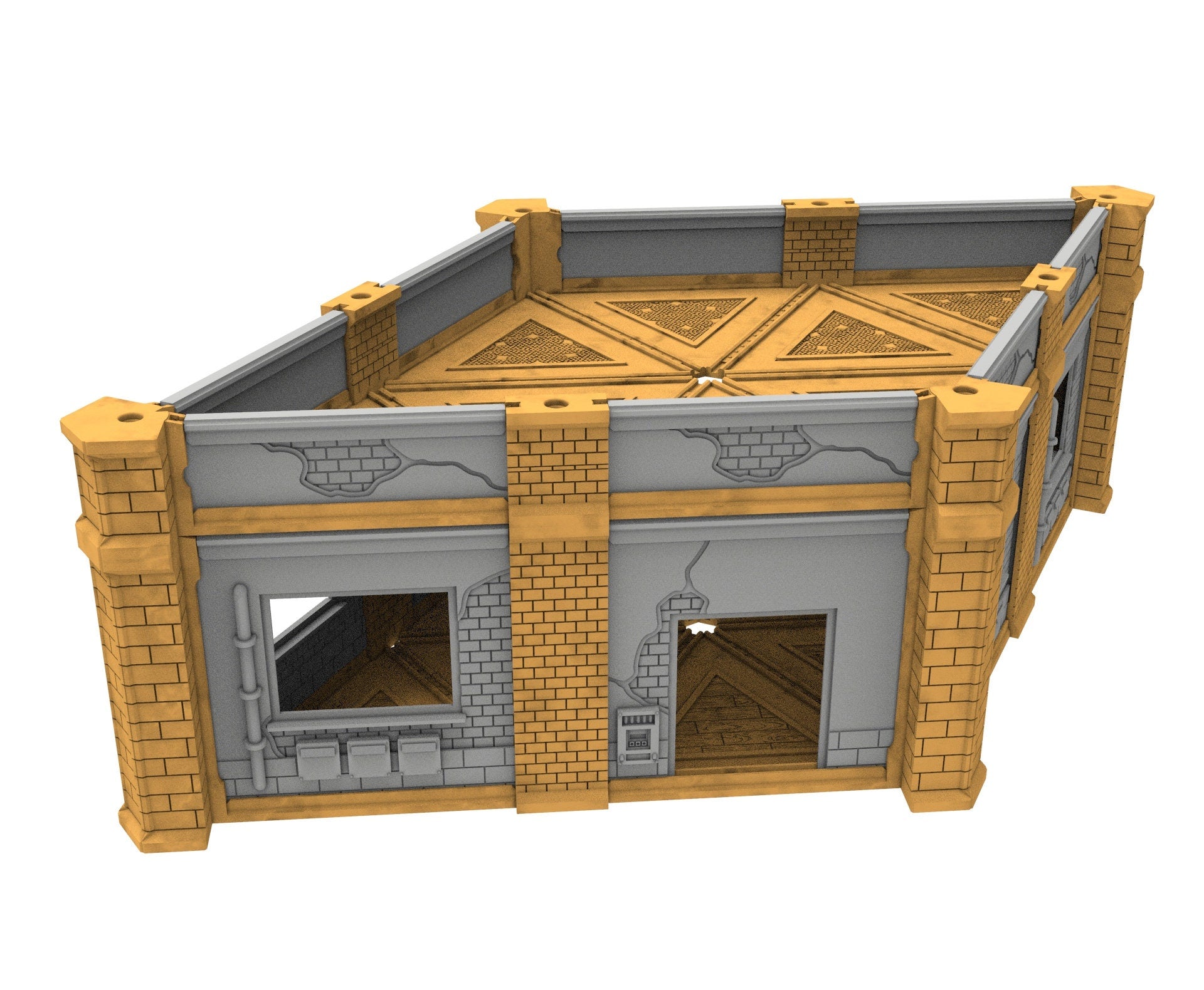 Civilian building printed in PLA and resin usable for warmachine, Damocles, One Page Rule, Firefight, infinity, scifi wargame...