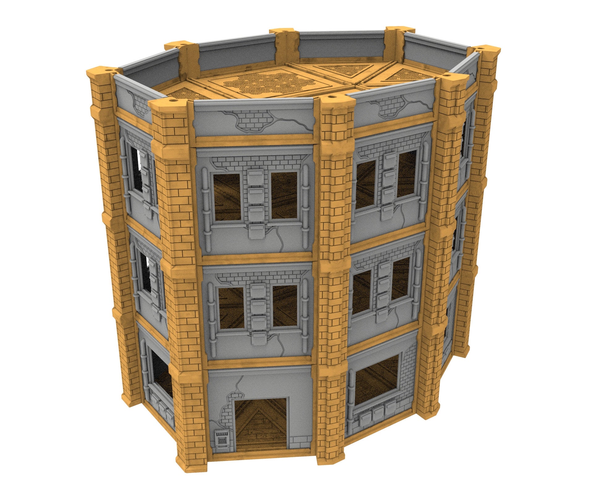 Civilian building printed in PLA and resin usable for warmachine, Damocles, One Page Rule, Firefight, infinity, scifi wargame...