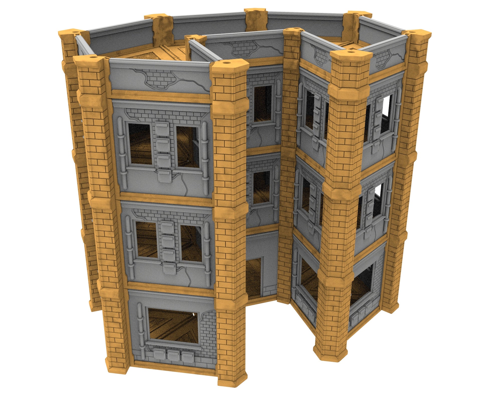 Civilian building printed in PLA and resin usable for warmachine, Damocles, One Page Rule, Firefight, infinity, scifi wargame...