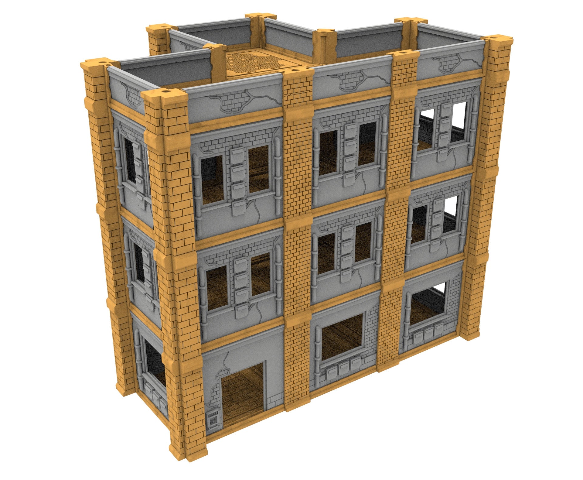 Civilian building printed in PLA and resin usable for warmachine, Damocles, One Page Rule, Firefight, infinity, scifi wargame...