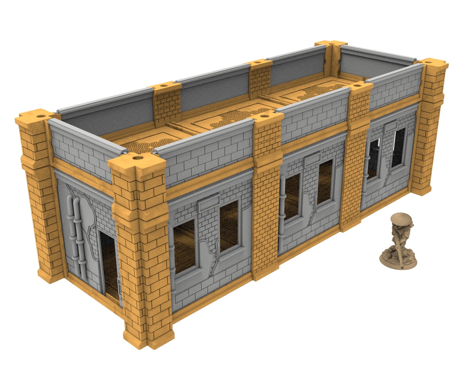 Civilian building printed in PLA and resin usable for warmachine, Damocles, One Page Rule, Firefight, infinity, scifi wargame...