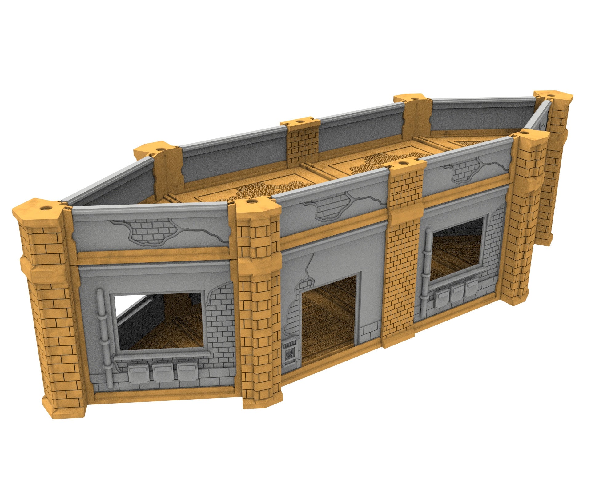 Civilian building printed in PLA and resin usable for warmachine, Damocles, One Page Rule, Firefight, infinity, scifi wargame...