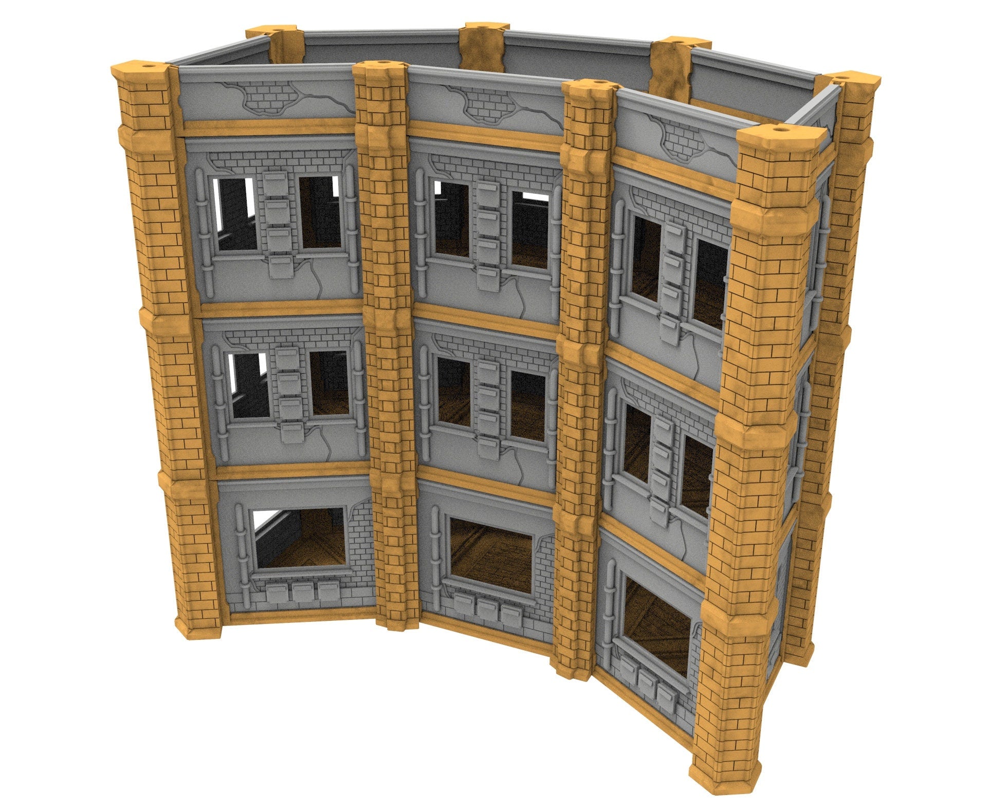 Civilian building printed in PLA and resin usable for warmachine, Damocles, One Page Rule, Firefight, infinity, scifi wargame...