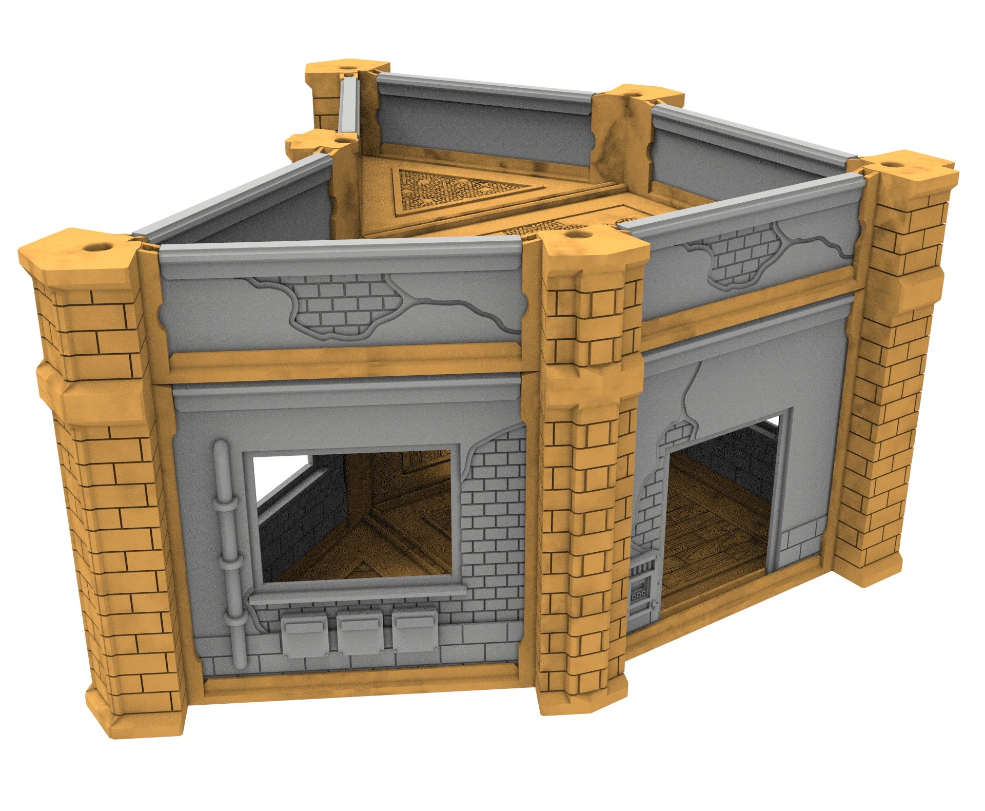 Civilian building printed in PLA and resin usable for warmachine, Damocles, One Page Rule, Firefight, infinity, scifi wargame...