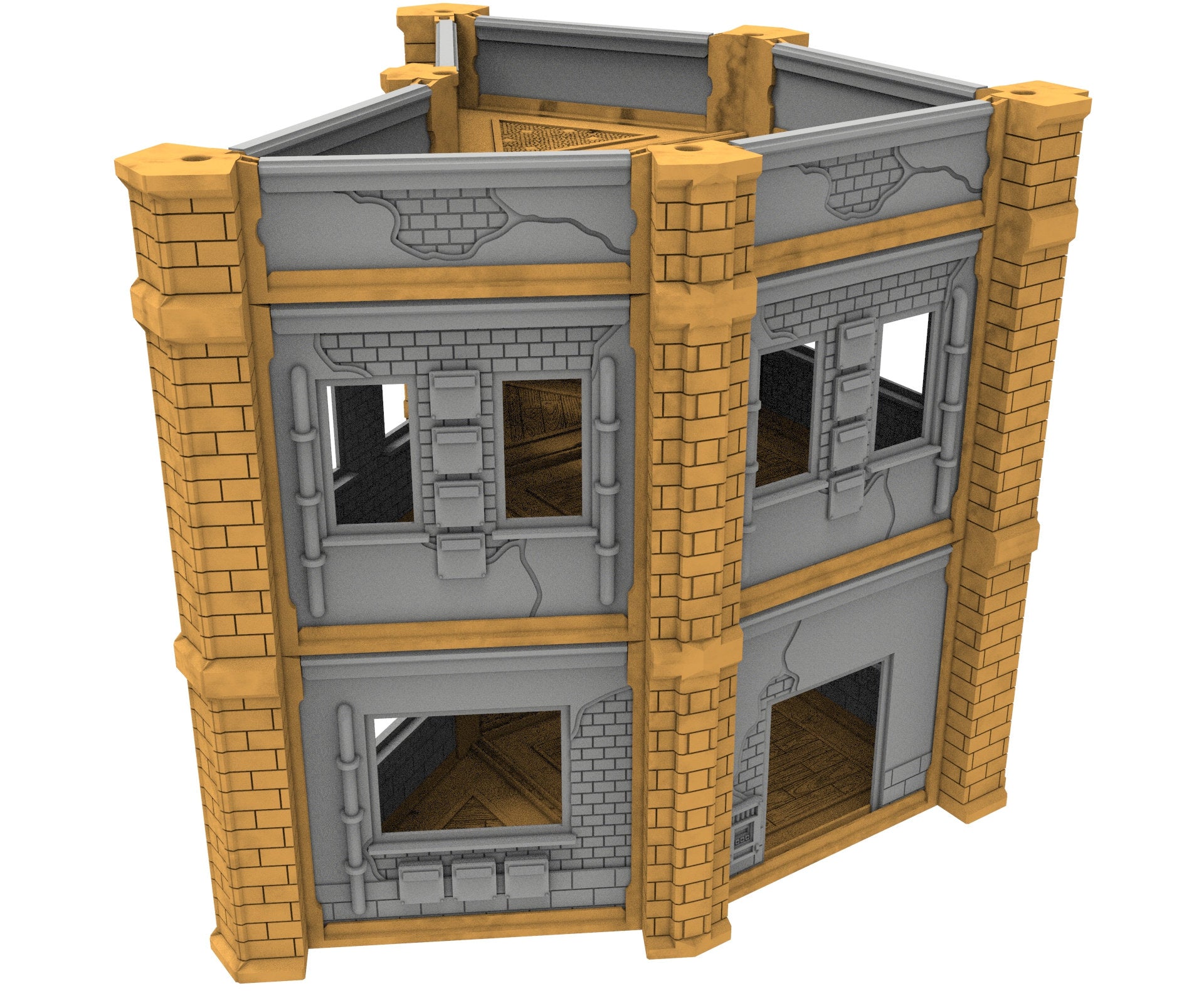 Civilian building printed in PLA and resin usable for warmachine, Damocles, One Page Rule, Firefight, infinity, scifi wargame...