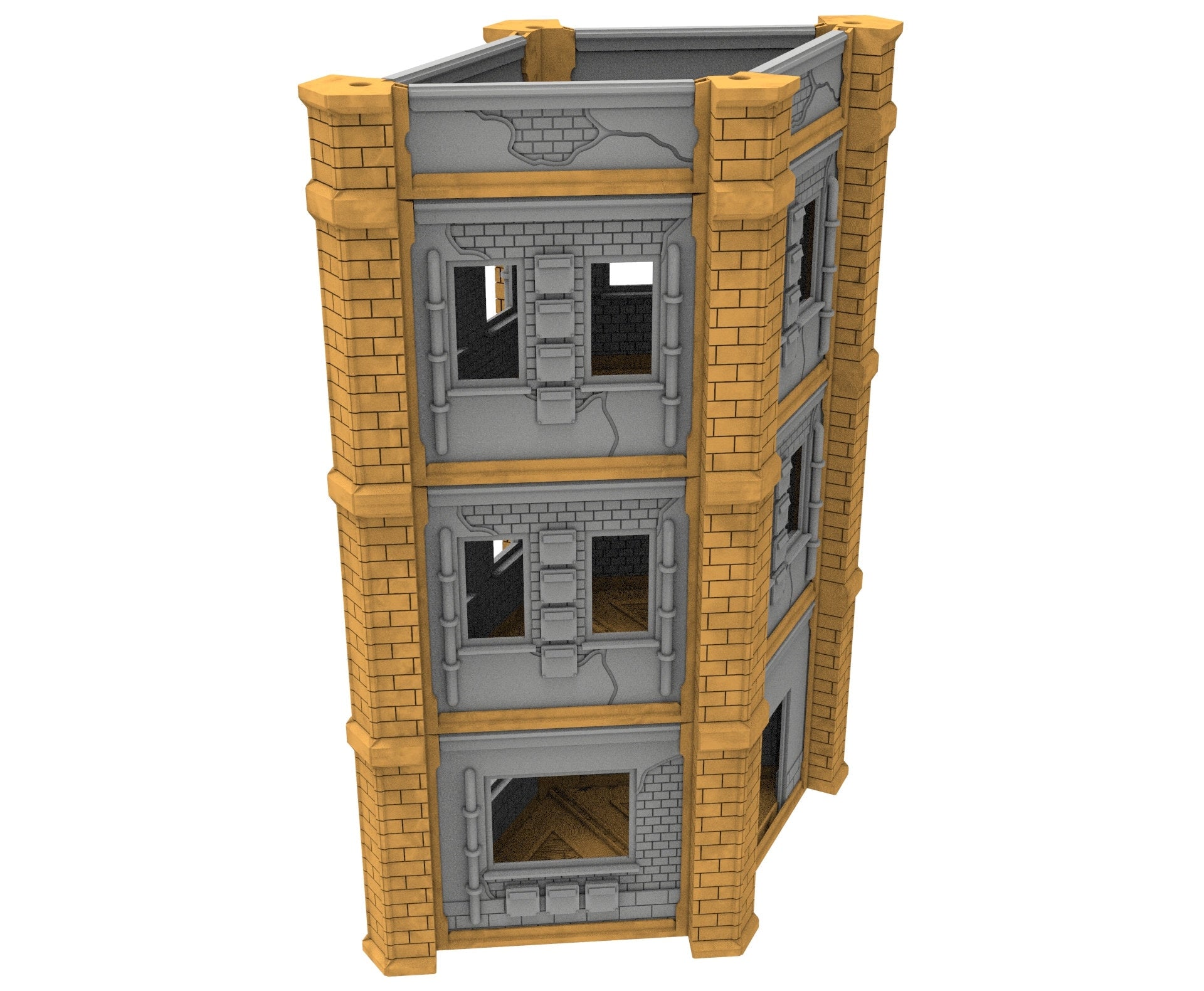 Civilian building printed in PLA and resin usable for warmachine, Damocles, One Page Rule, Firefight, infinity, scifi wargame...