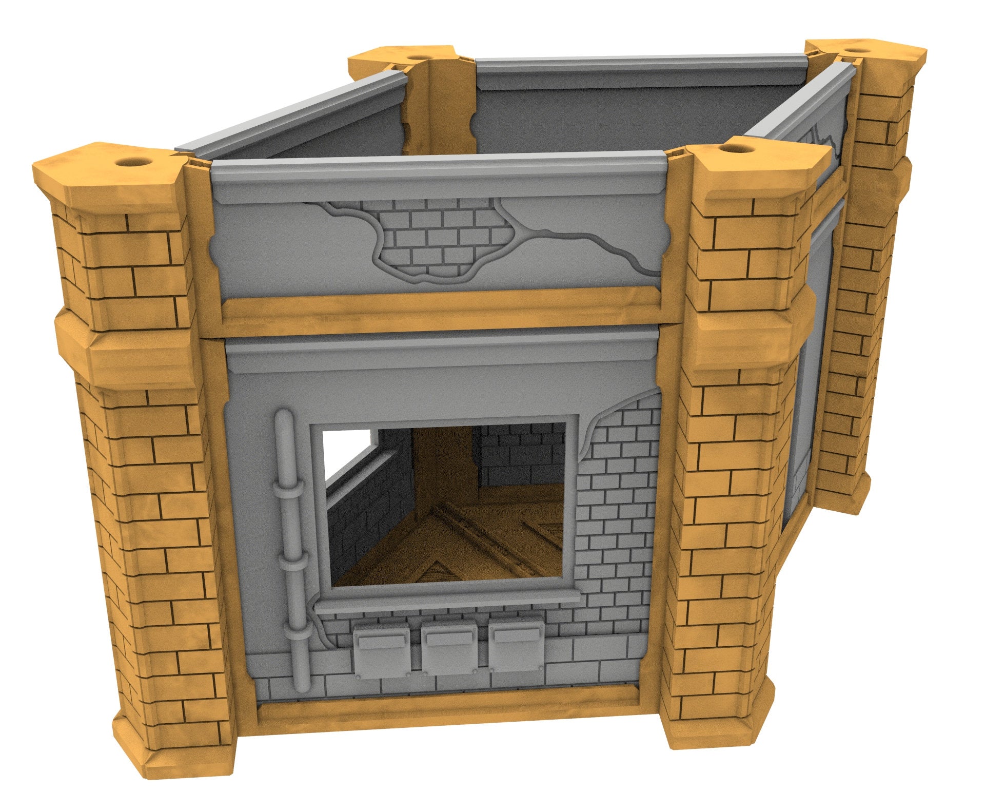 Civilian building printed in PLA and resin usable for warmachine, Damocles, One Page Rule, Firefight, infinity, scifi wargame...