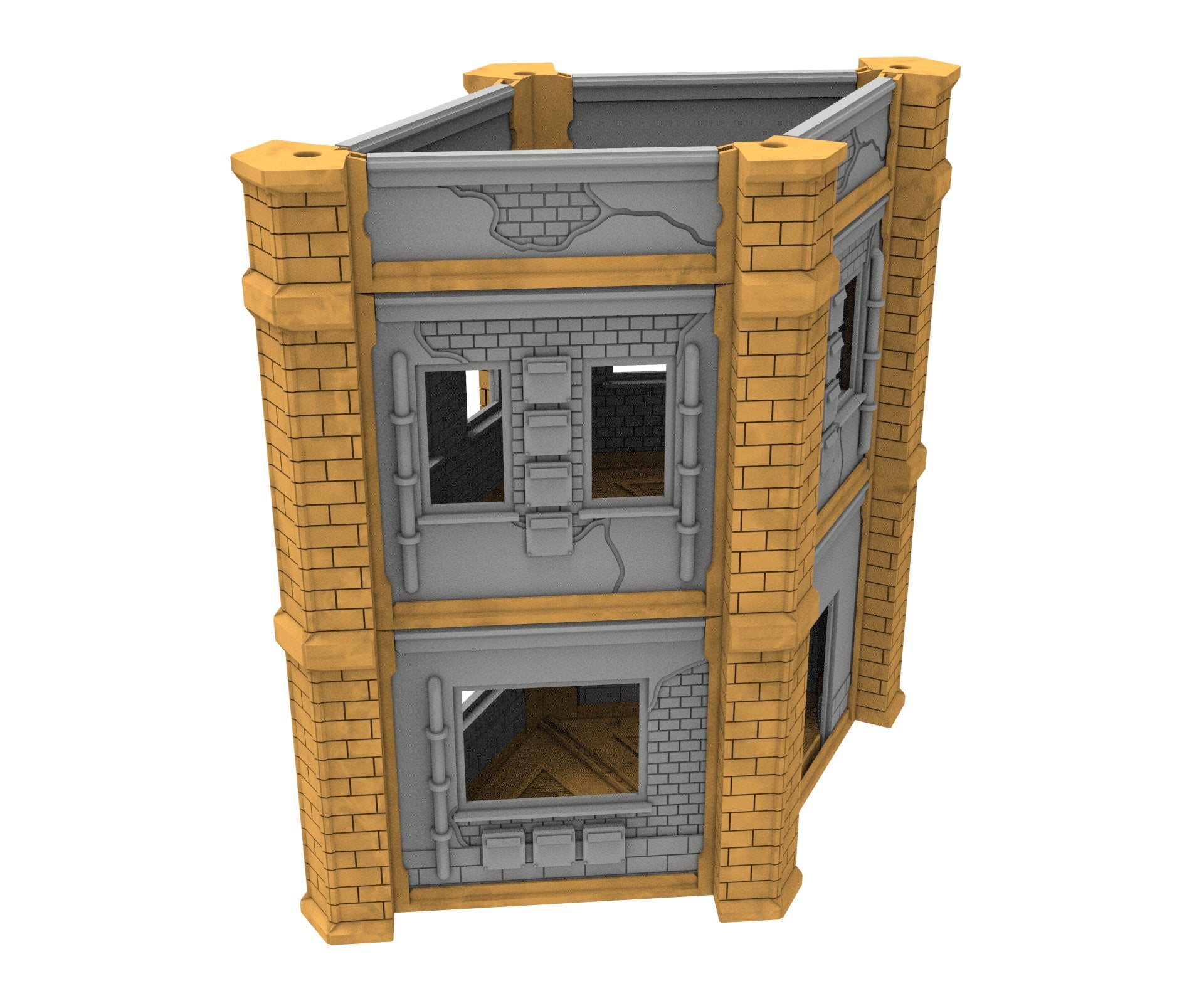 Civilian building printed in PLA and resin usable for warmachine, Damocles, One Page Rule, Firefight, infinity, scifi wargame...