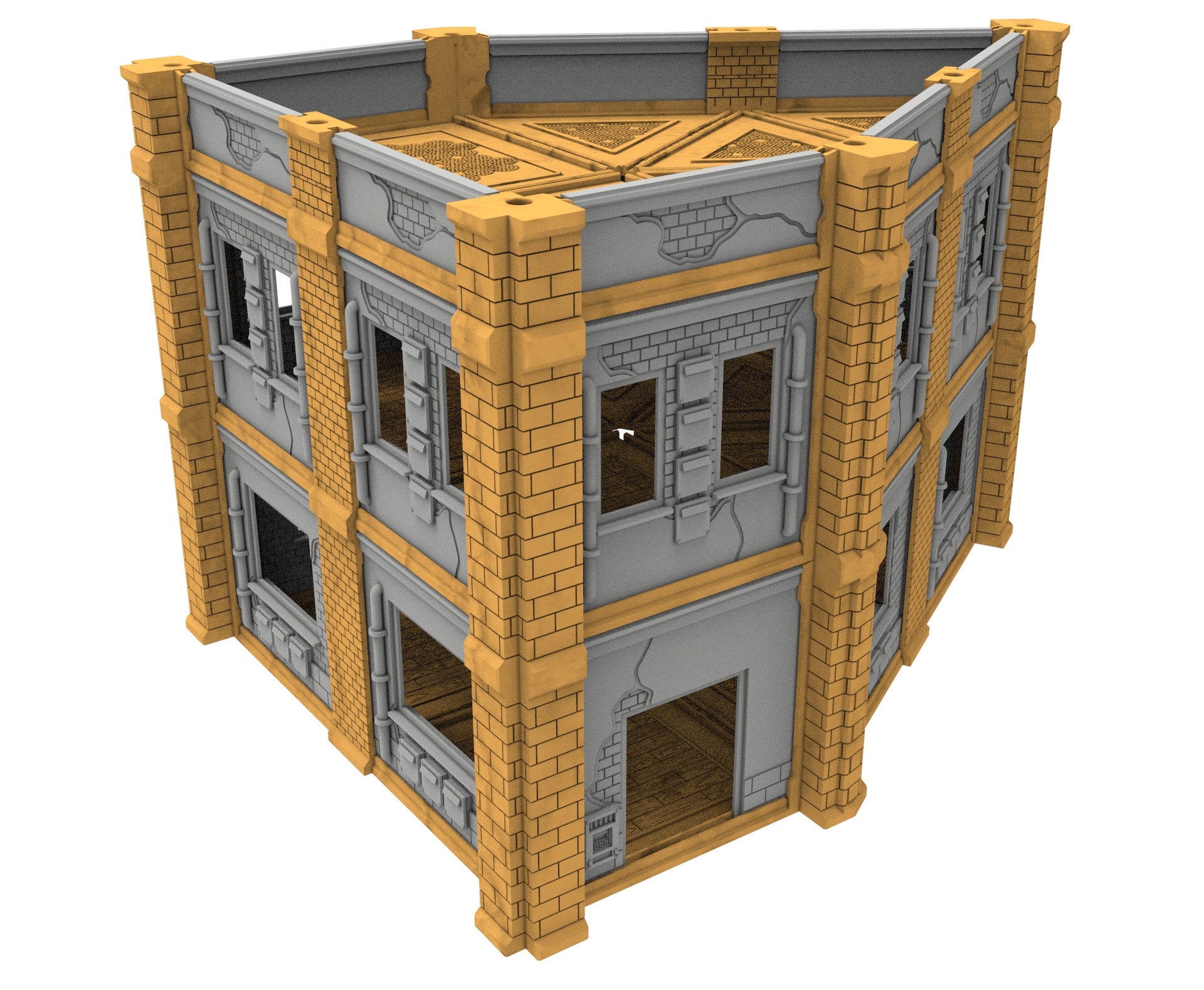 Civilian building printed in PLA and resin usable for warmachine, Damocles, One Page Rule, Firefight, infinity, scifi wargame...