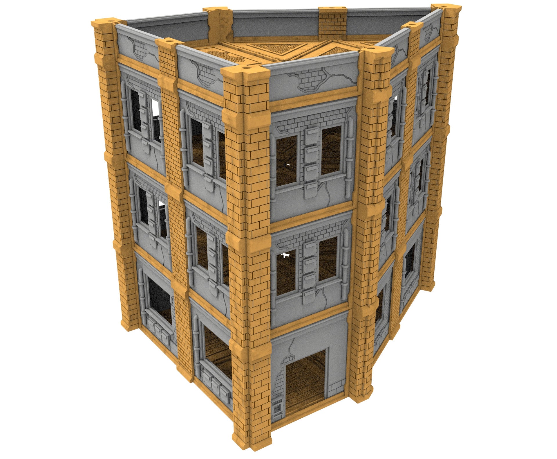 Civilian building printed in PLA and resin usable for warmachine, Damocles, One Page Rule, Firefight, infinity, scifi wargame...