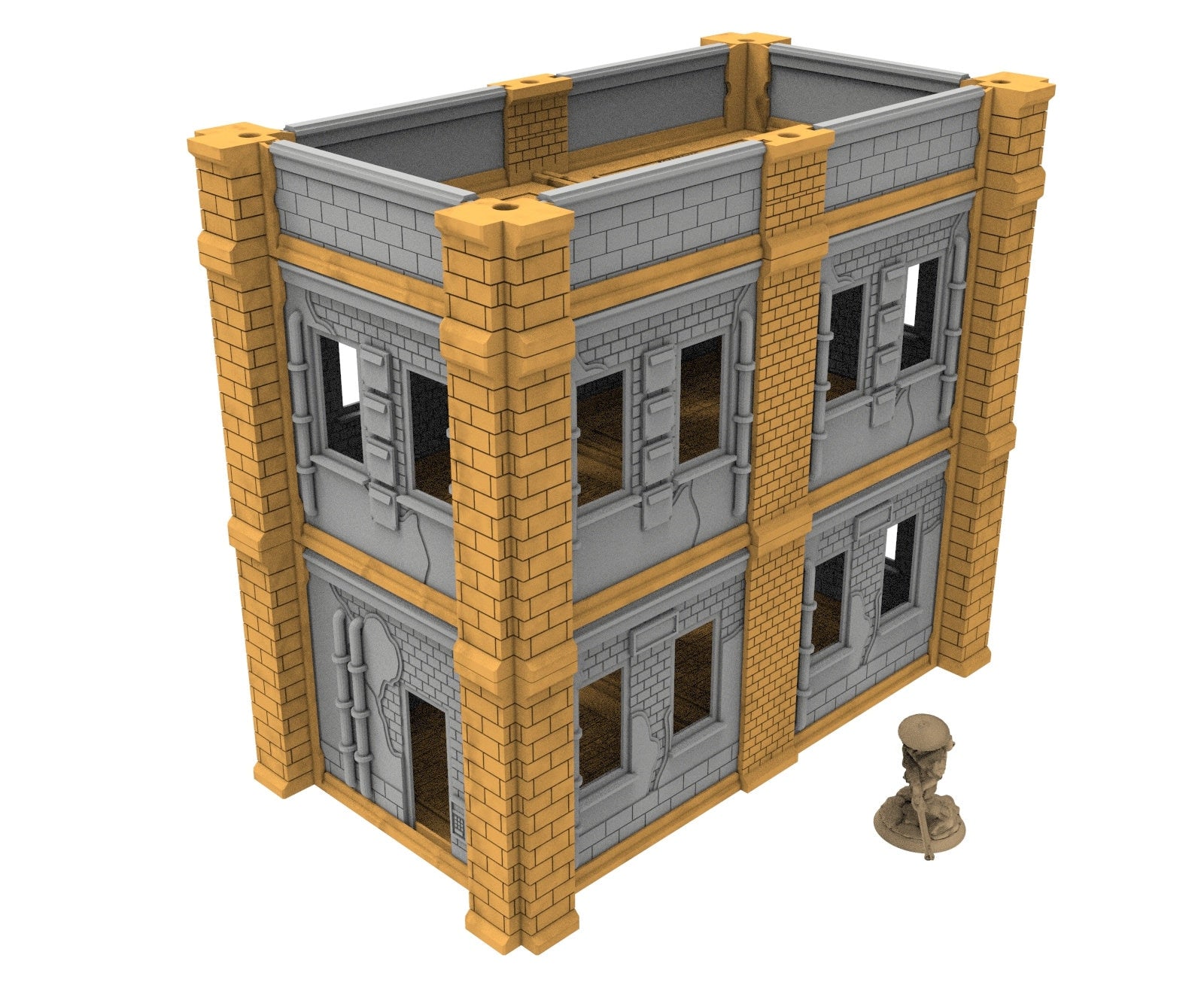 Civilian building printed in PLA and resin usable for warmachine, Damocles, One Page Rule, Firefight, infinity, scifi wargame...