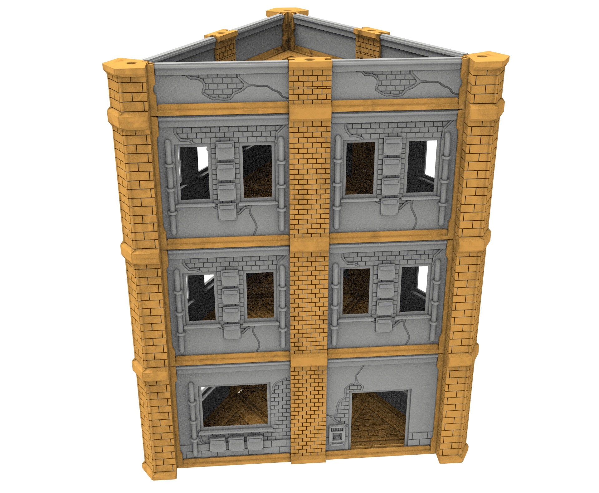 Civilian building printed in PLA and resin usable for warmachine, Damocles, One Page Rule, Firefight, infinity, scifi wargame...