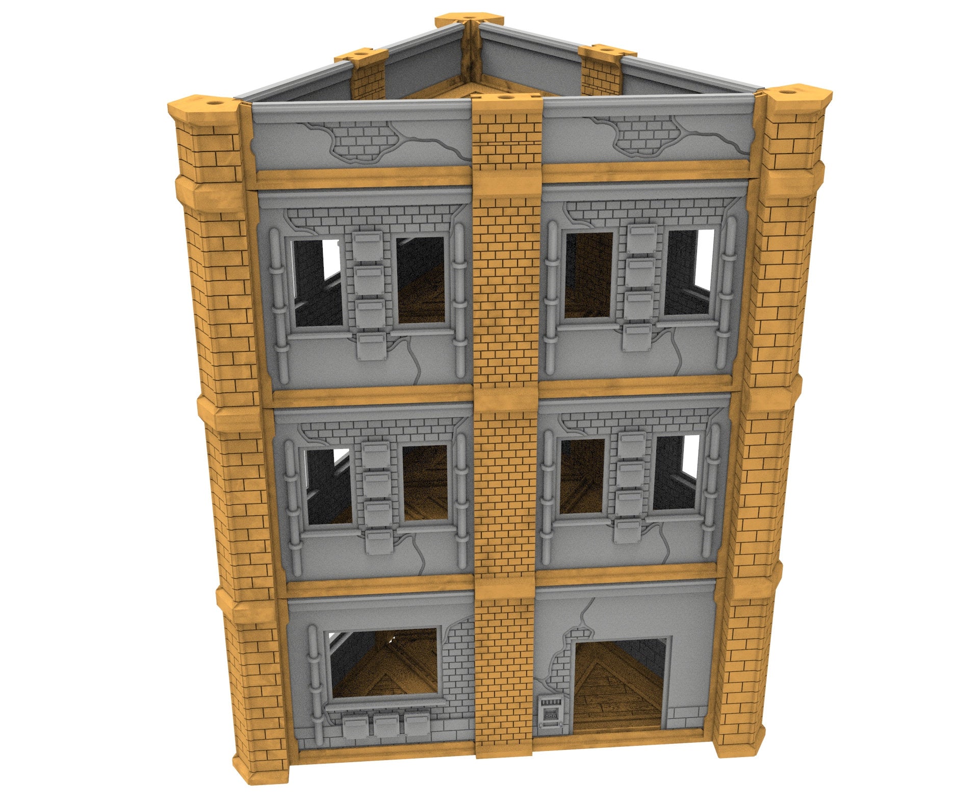 Pla Building Civilian building printed in PLA and resin usable for warmachine, Damo