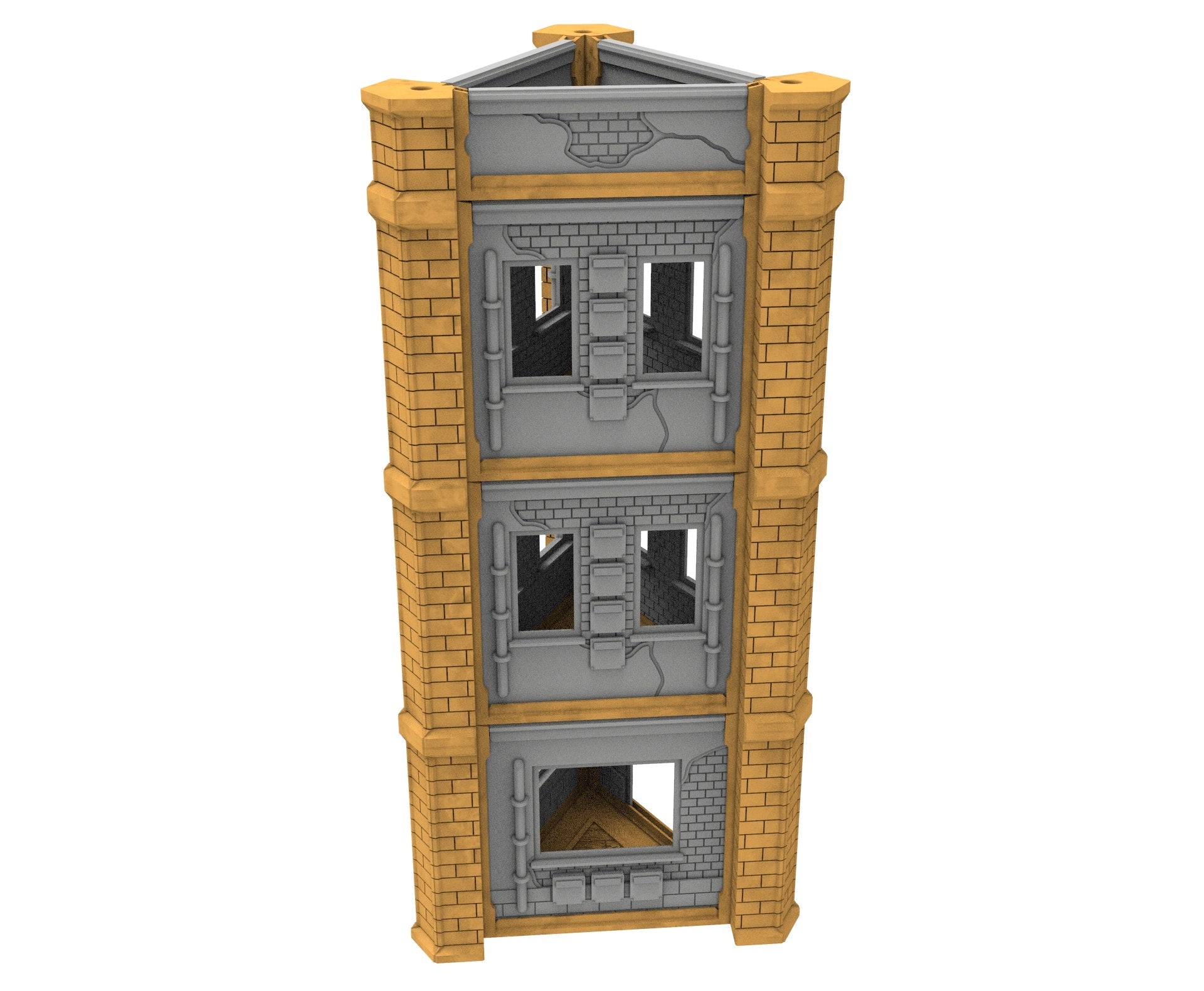 Civilian building printed in PLA and resin usable for warmachine, Damocles, One Page Rule, Firefight, infinity, scifi wargame...