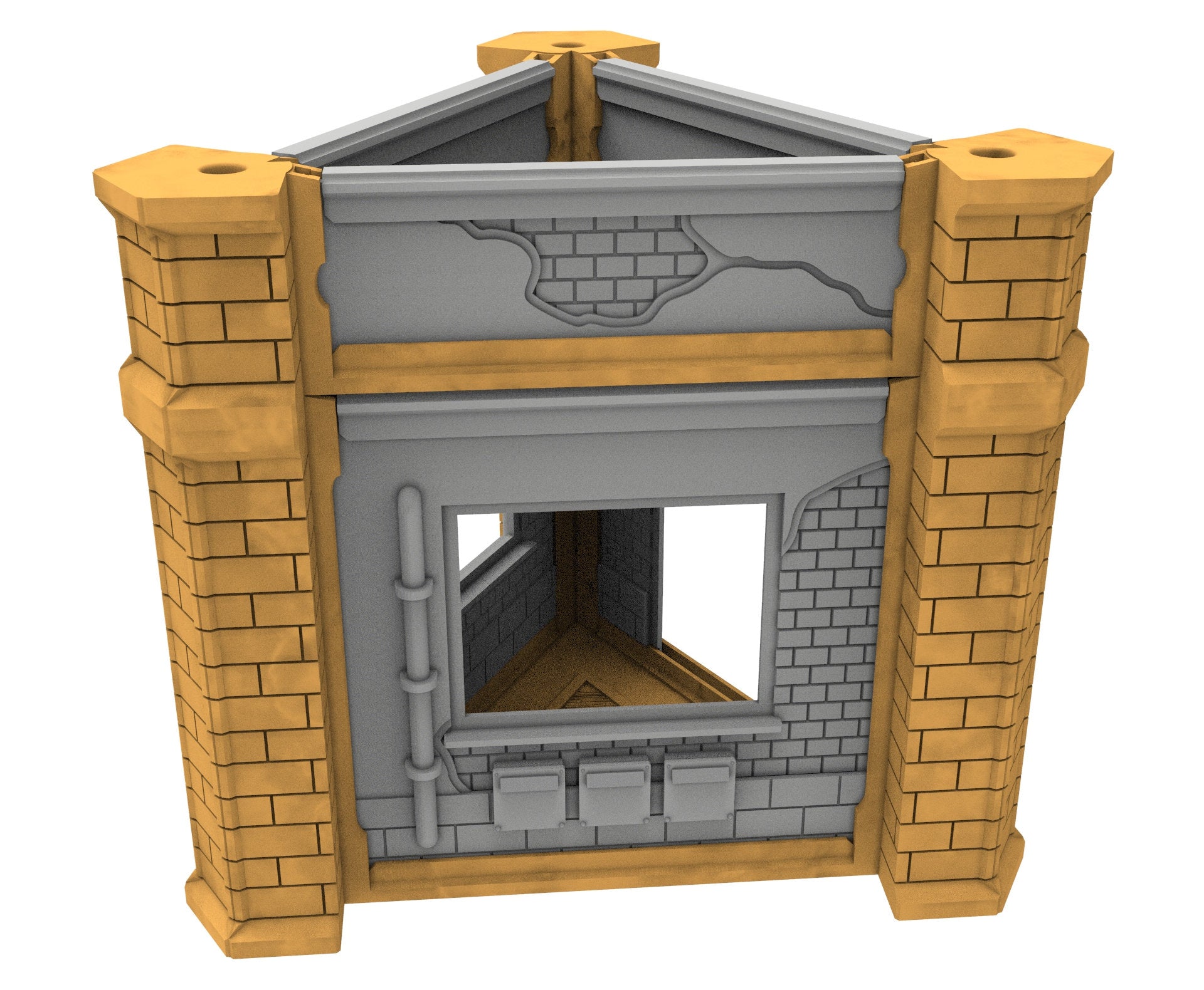 Civilian building printed in PLA and resin usable for warmachine, Damocles, One Page Rule, Firefight, infinity, scifi wargame...