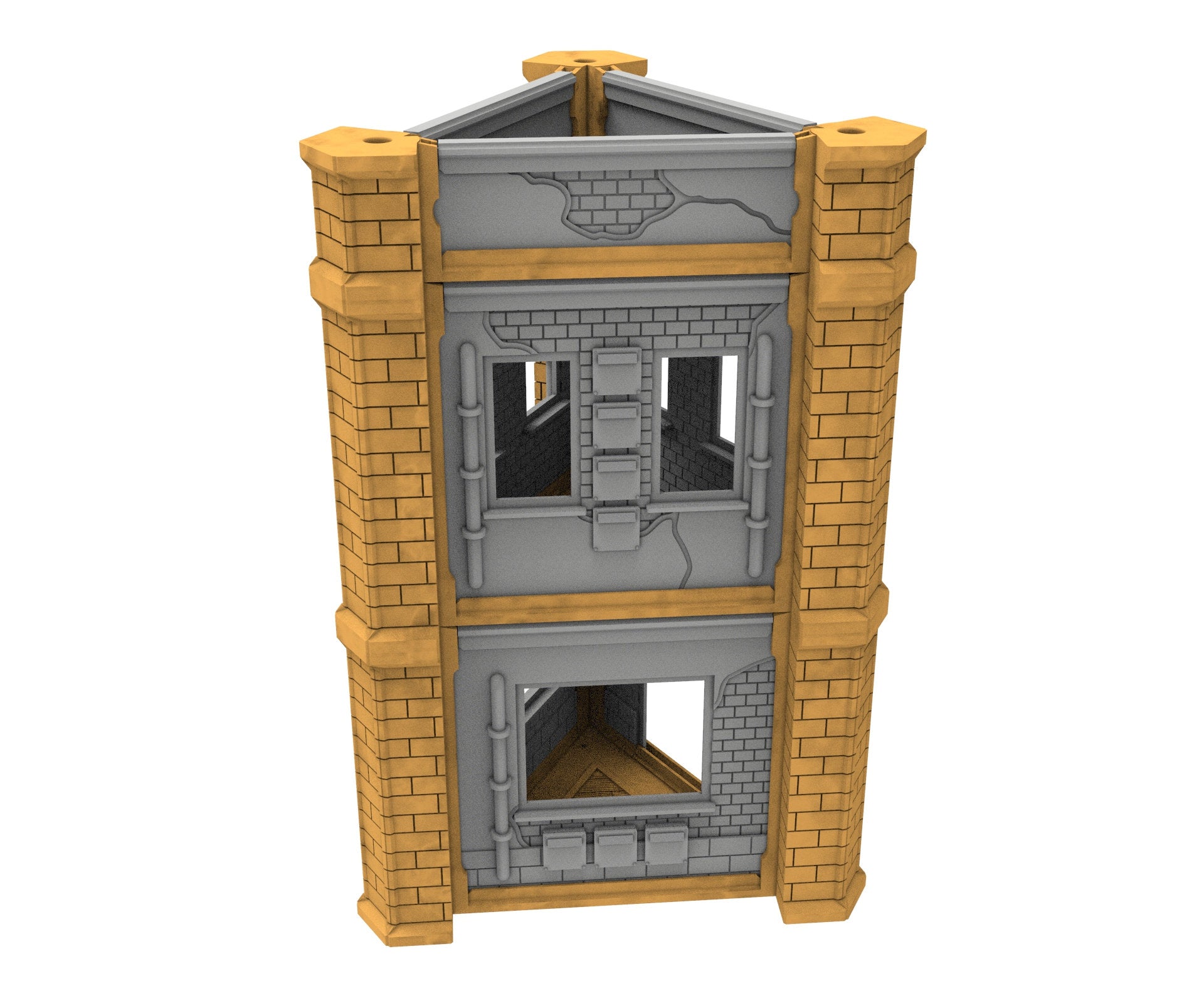 Civilian building printed in PLA and resin usable for warmachine, Damocles, One Page Rule, Firefight, infinity, scifi wargame...