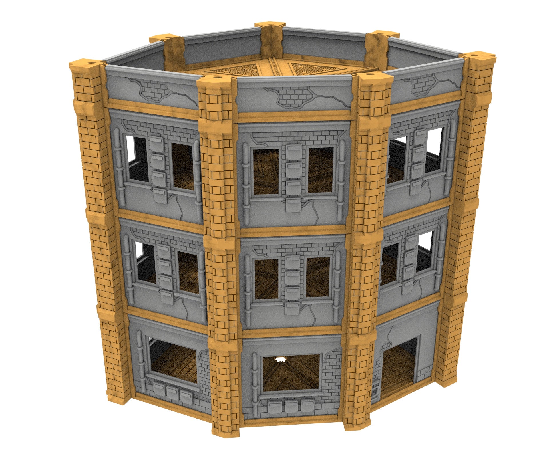 Civilian building printed in PLA and resin usable for warmachine, Damocles, One Page Rule, Firefight, infinity, scifi wargame...