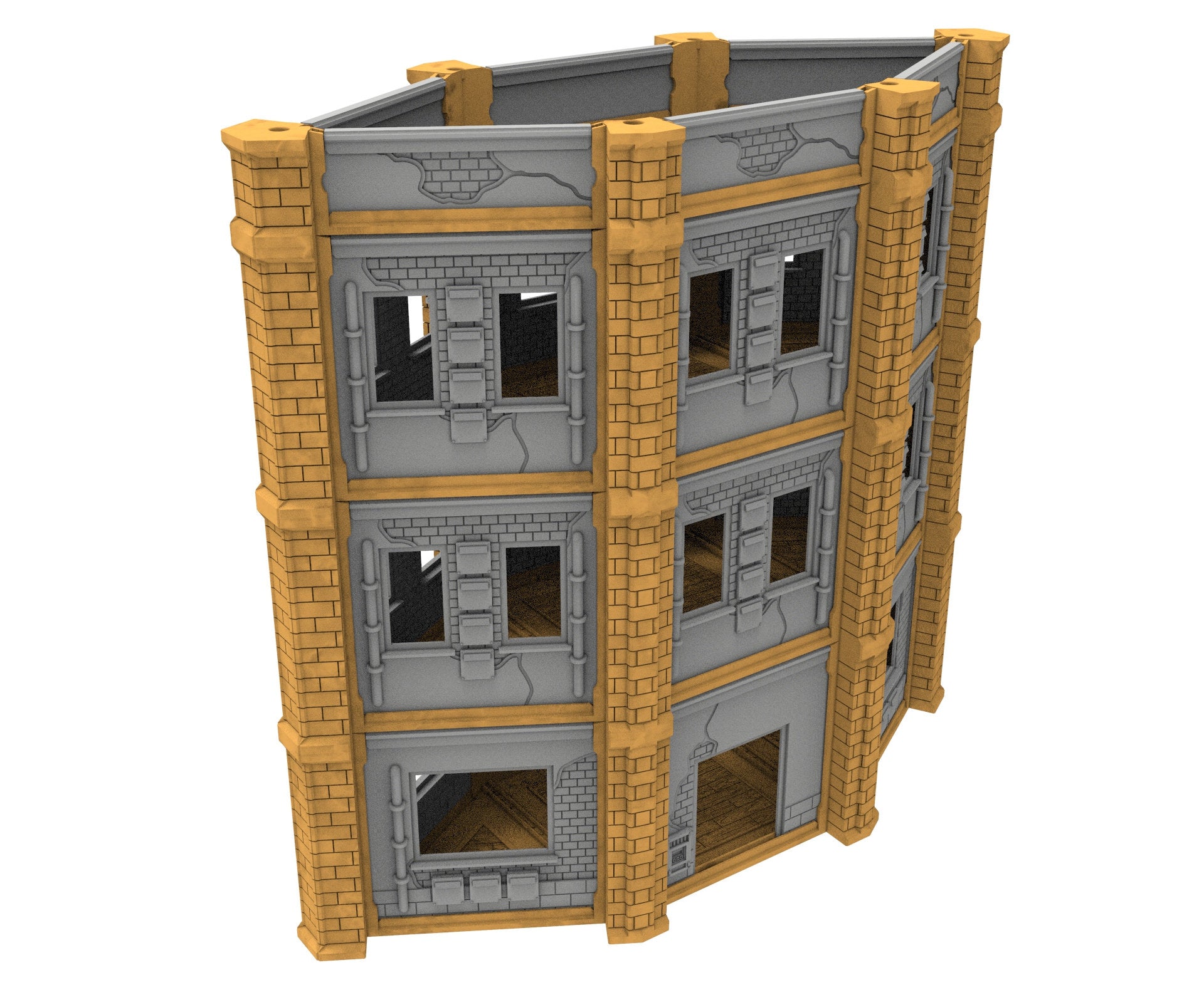 Civilian building printed in PLA and resin usable for warmachine, Damocles, One Page Rule, Firefight, infinity, scifi wargame...