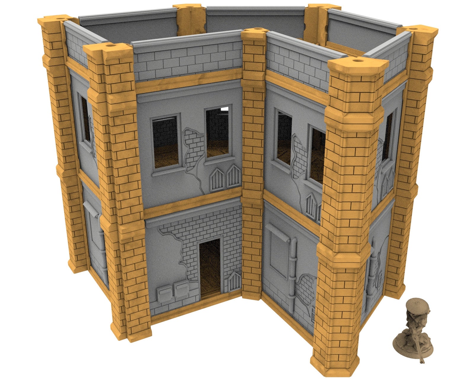 Civilian building printed in PLA and resin usable for warmachine, infinity, One Page Rules, Firefight, Damocles, scifi wargame...