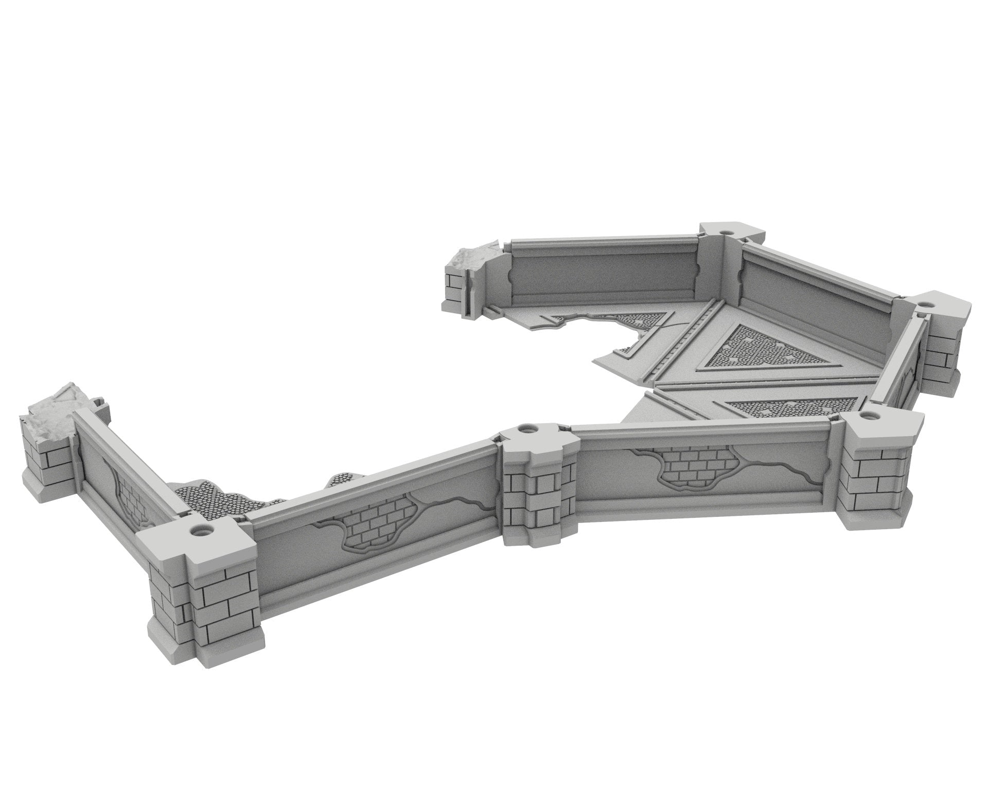 Civilian Ruined building printed in PLA and resin usable for warmachine, Damocles, One Page Rule, Firefight, infinity, scifi wargame...