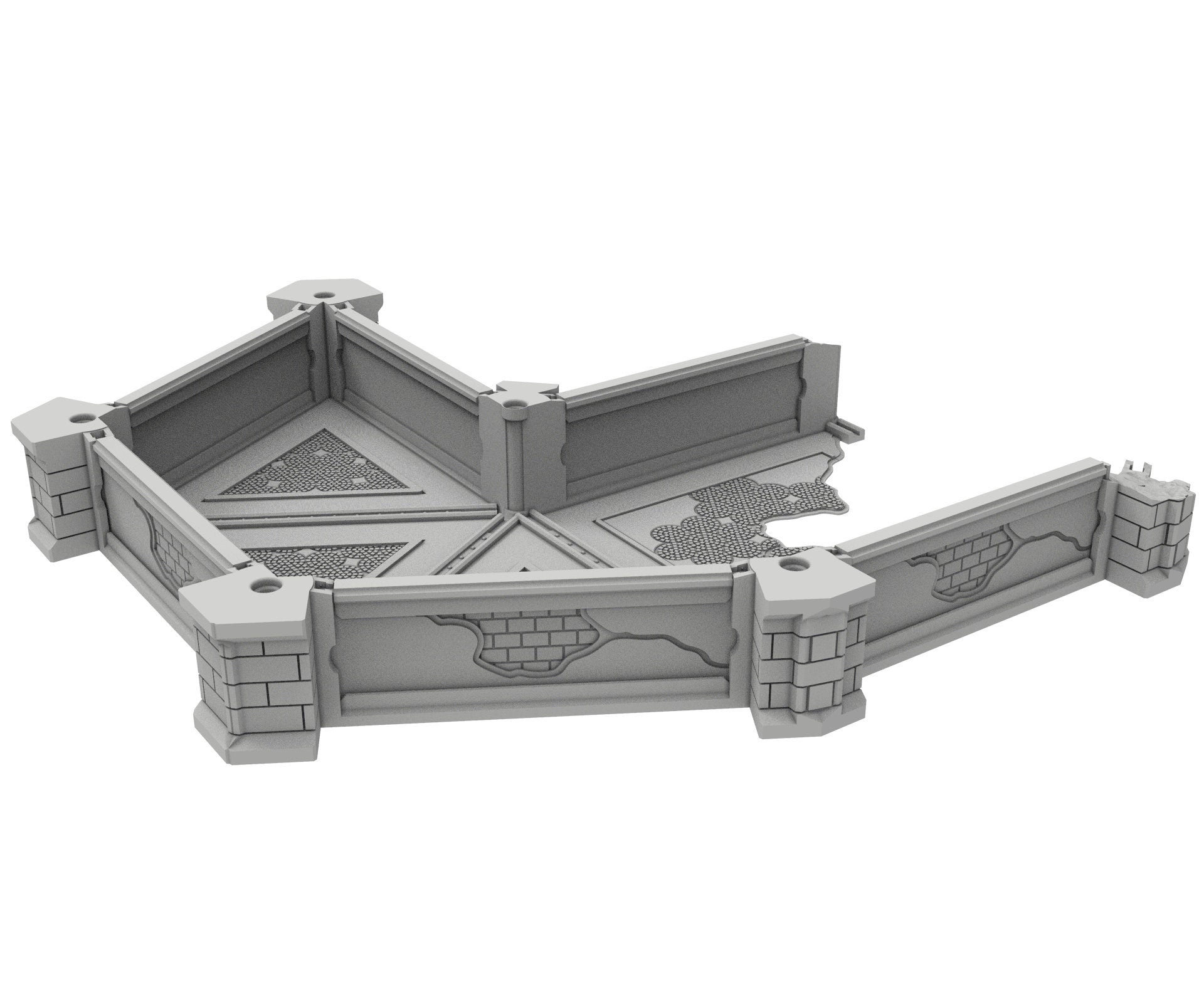 Civilian Ruined building printed in PLA and resin usable for warmachine, Damocles, One Page Rule, Firefight, infinity, scifi wargame...