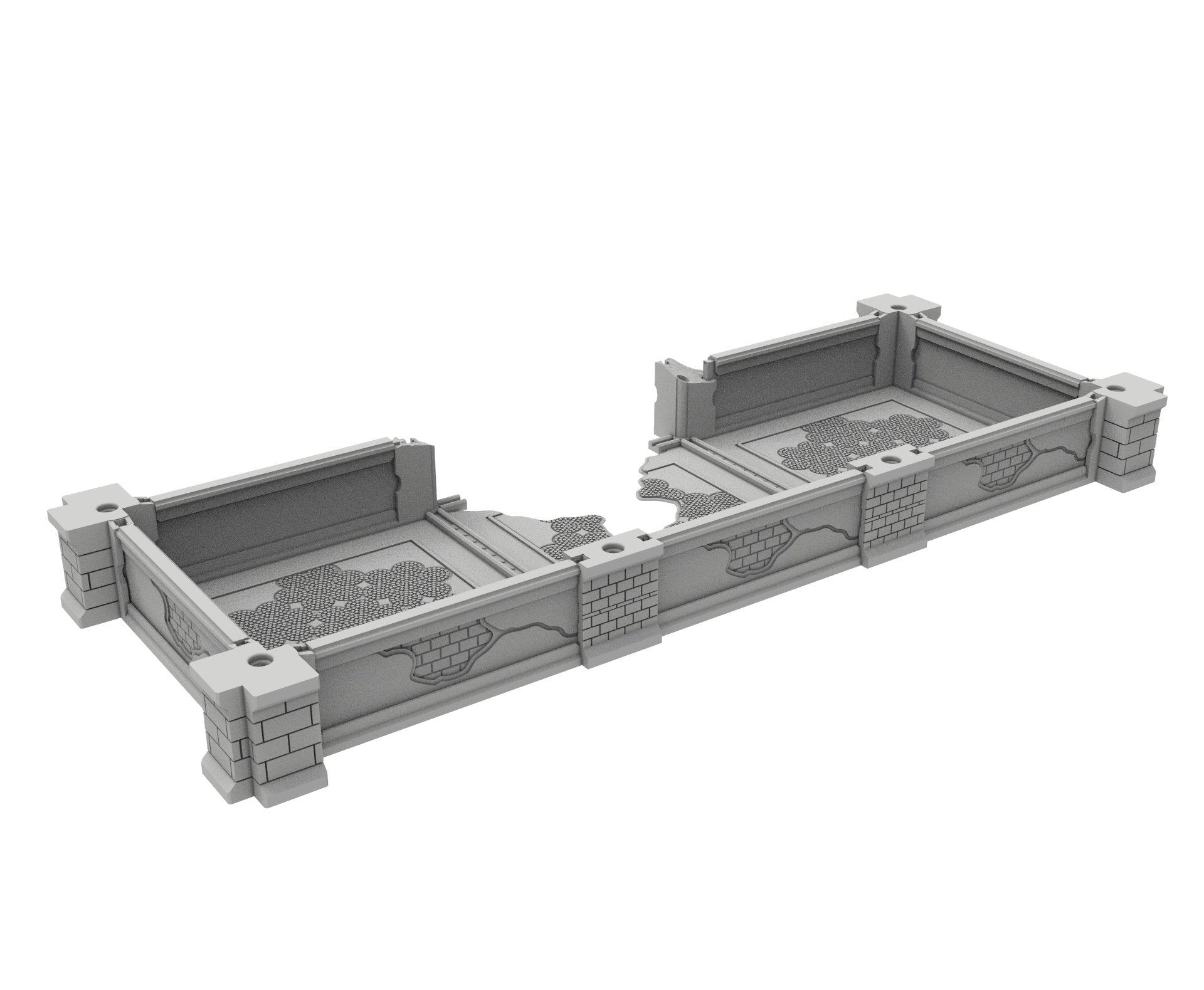 Civilian Ruined building printed in PLA and resin usable for warmachine, Damocles, One Page Rule, Firefight, infinity, scifi wargame...