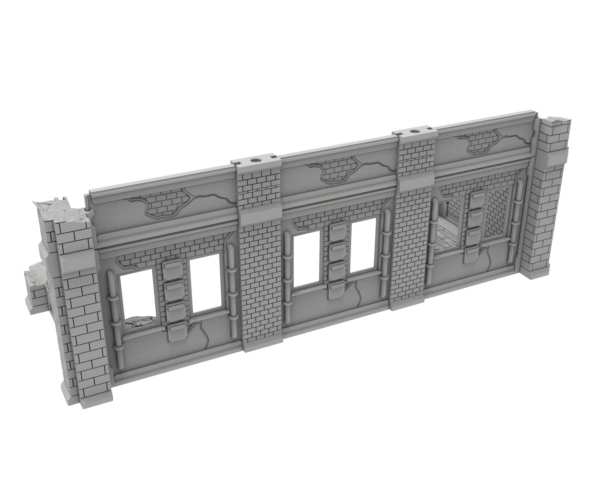 Civilian Ruined building printed in PLA and resin usable for warmachine, Damocles, One Page Rule, Firefight, infinity, scifi wargame...