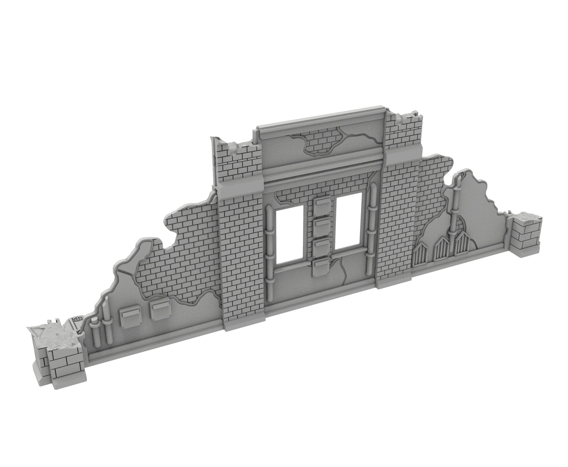 Civilian Ruined building printed in PLA and resin usable for warmachine, Damocles, One Page Rule, Firefight, infinity, scifi wargame...