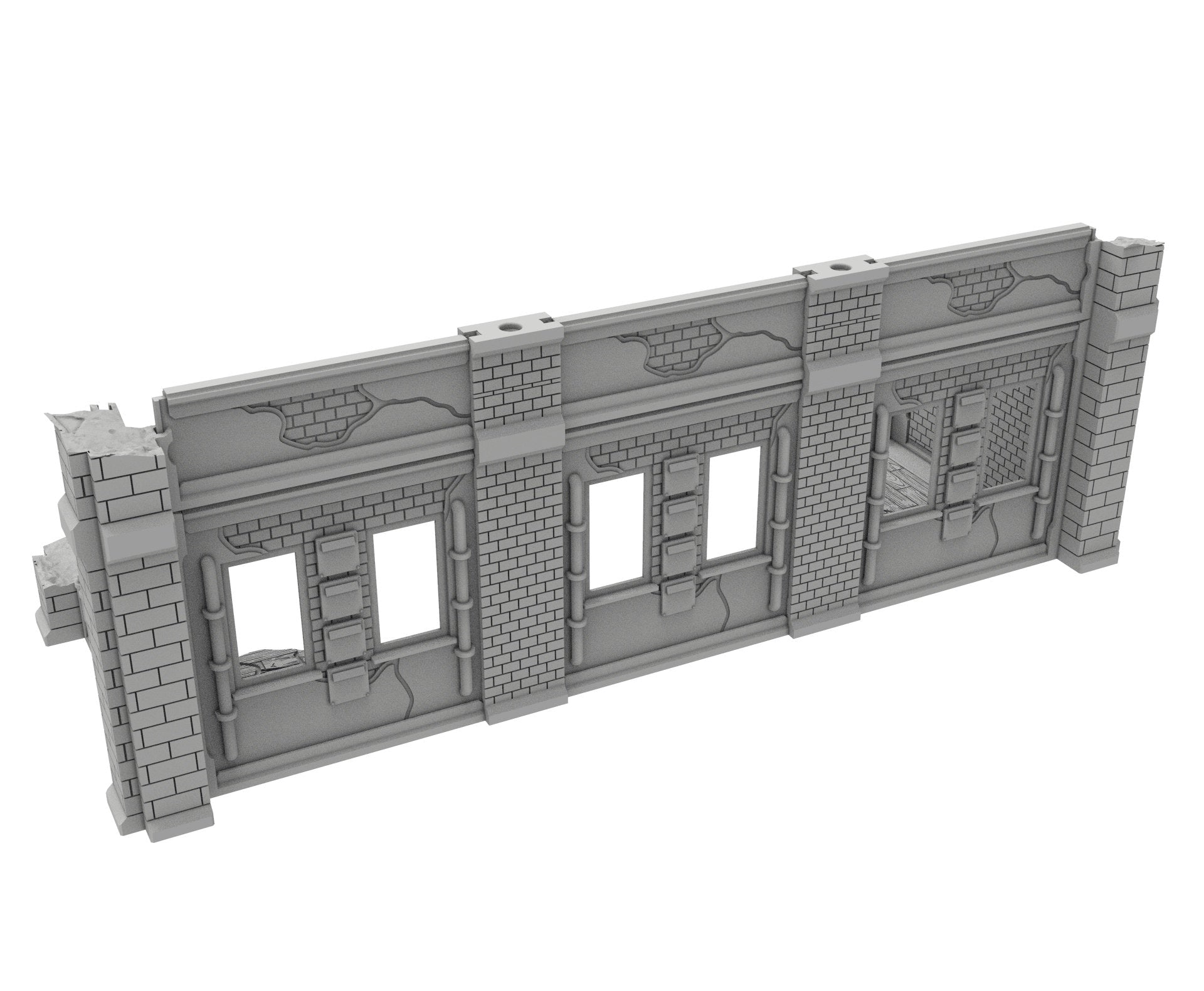 Civilian Ruined building printed in PLA and resin usable for warmachine, Damocles, One Page Rule, Firefight, infinity, scifi wargame...