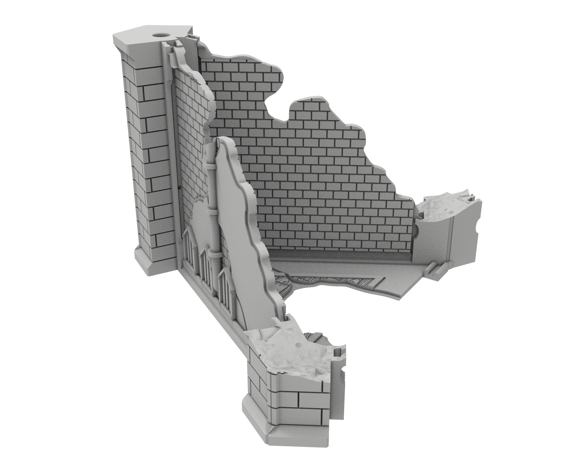 Civilian Ruined building printed in PLA and resin usable for warmachine, Damocles, One Page Rule, Firefight, infinity, scifi wargame...