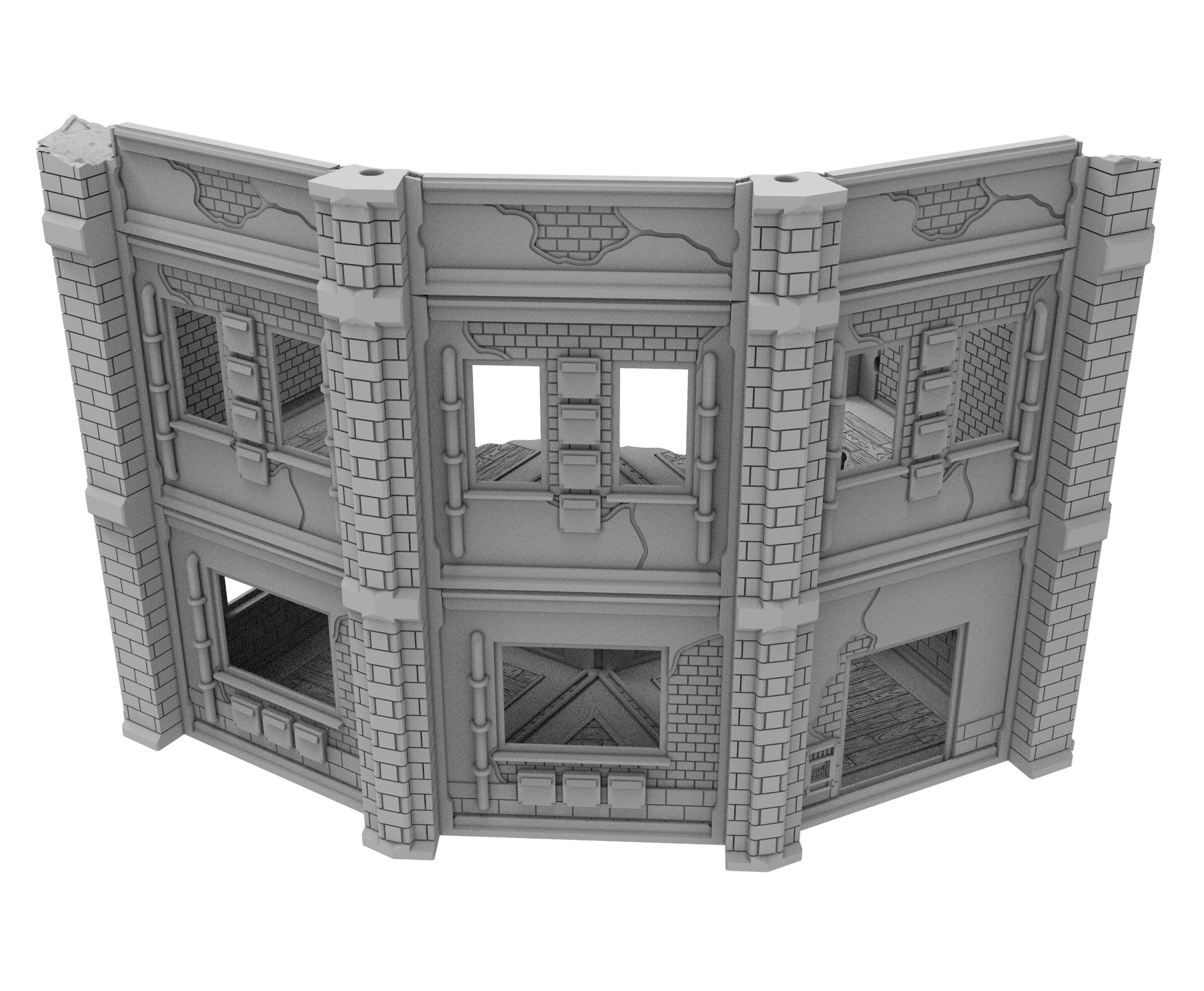 Civilian Ruined building printed in PLA and resin usable for warmachine, Damocles, One Page Rule, Firefight, infinity, scifi wargame...