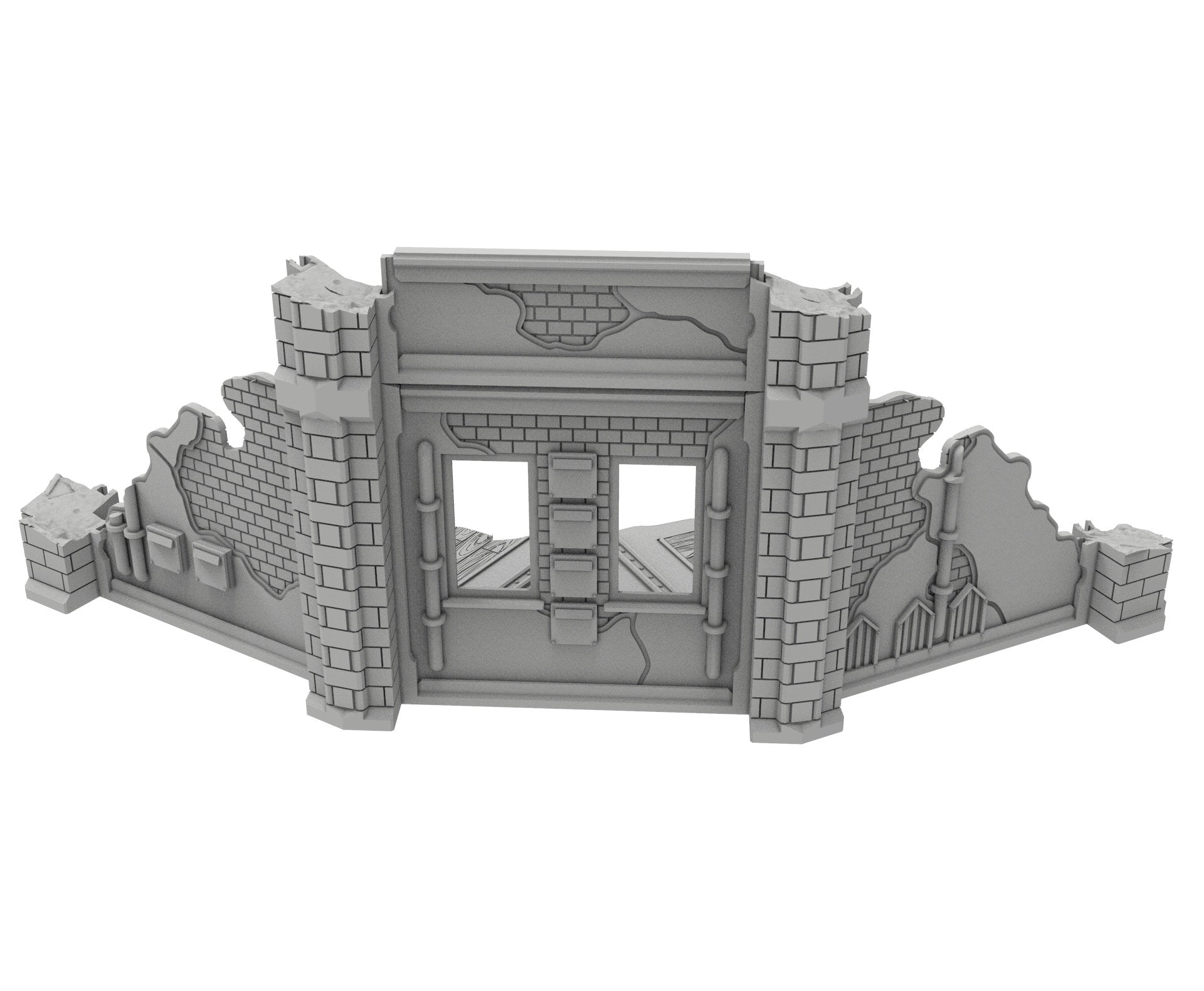 Civilian Ruined building printed in PLA and resin usable for warmachine, Damocles, One Page Rule, Firefight, infinity, scifi wargame...