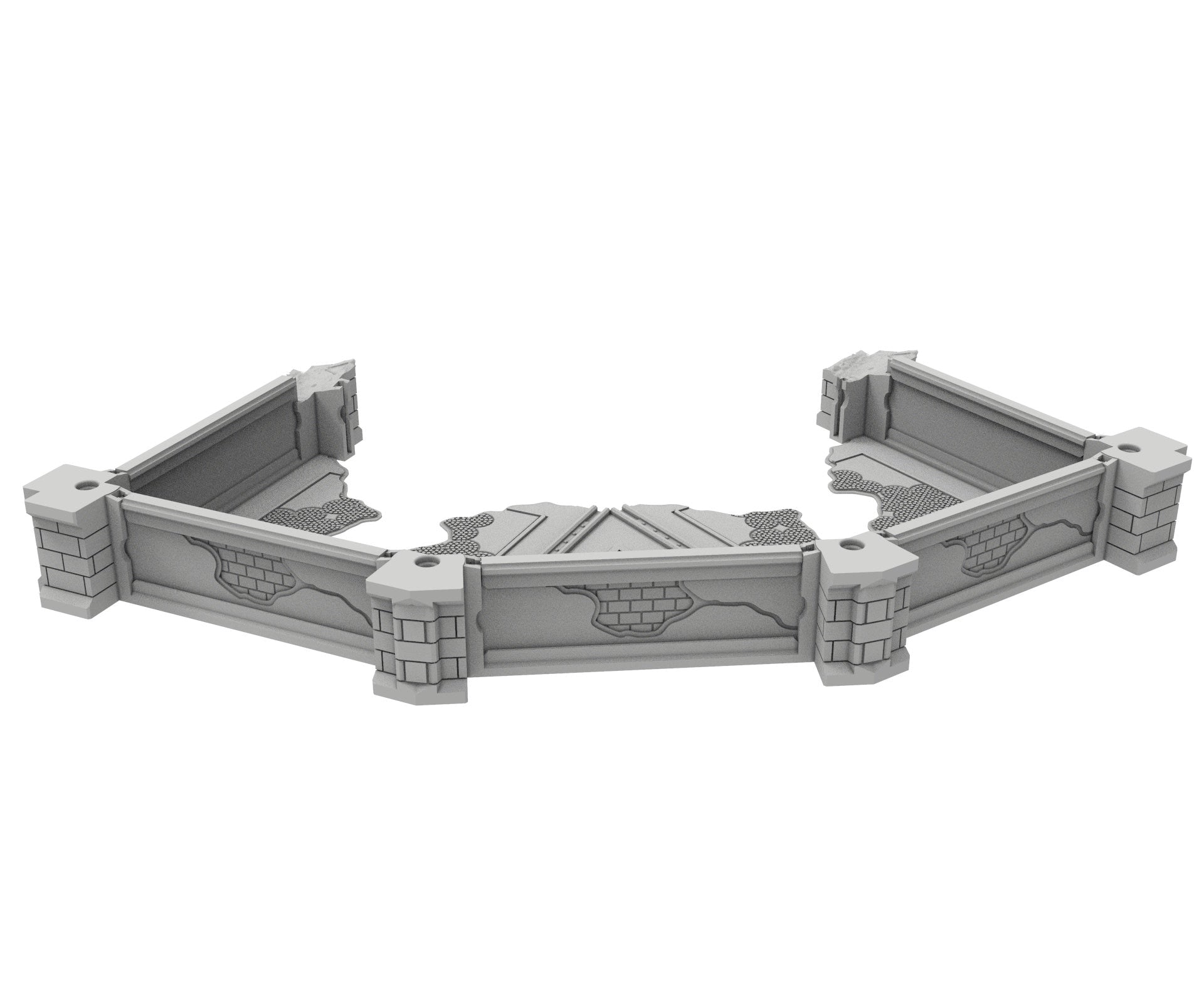 Civilian Ruined building printed in PLA and resin usable for warmachine, Damocles, One Page Rule, Firefight, infinity, scifi wargame...