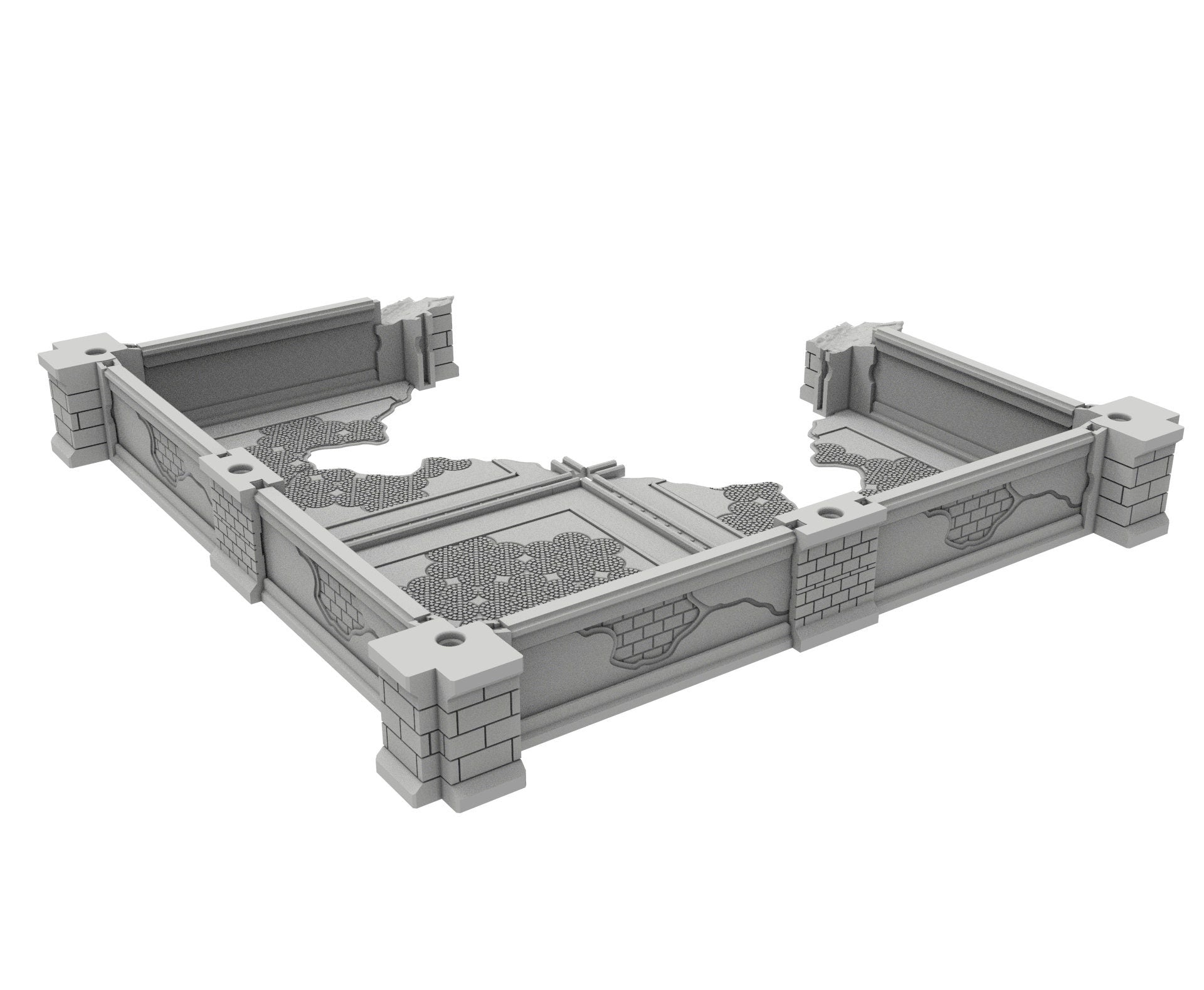 Civilian Ruined building printed in PLA and resin usable for warmachine, Damocles, One Page Rule, Firefight, infinity, scifi wargame...