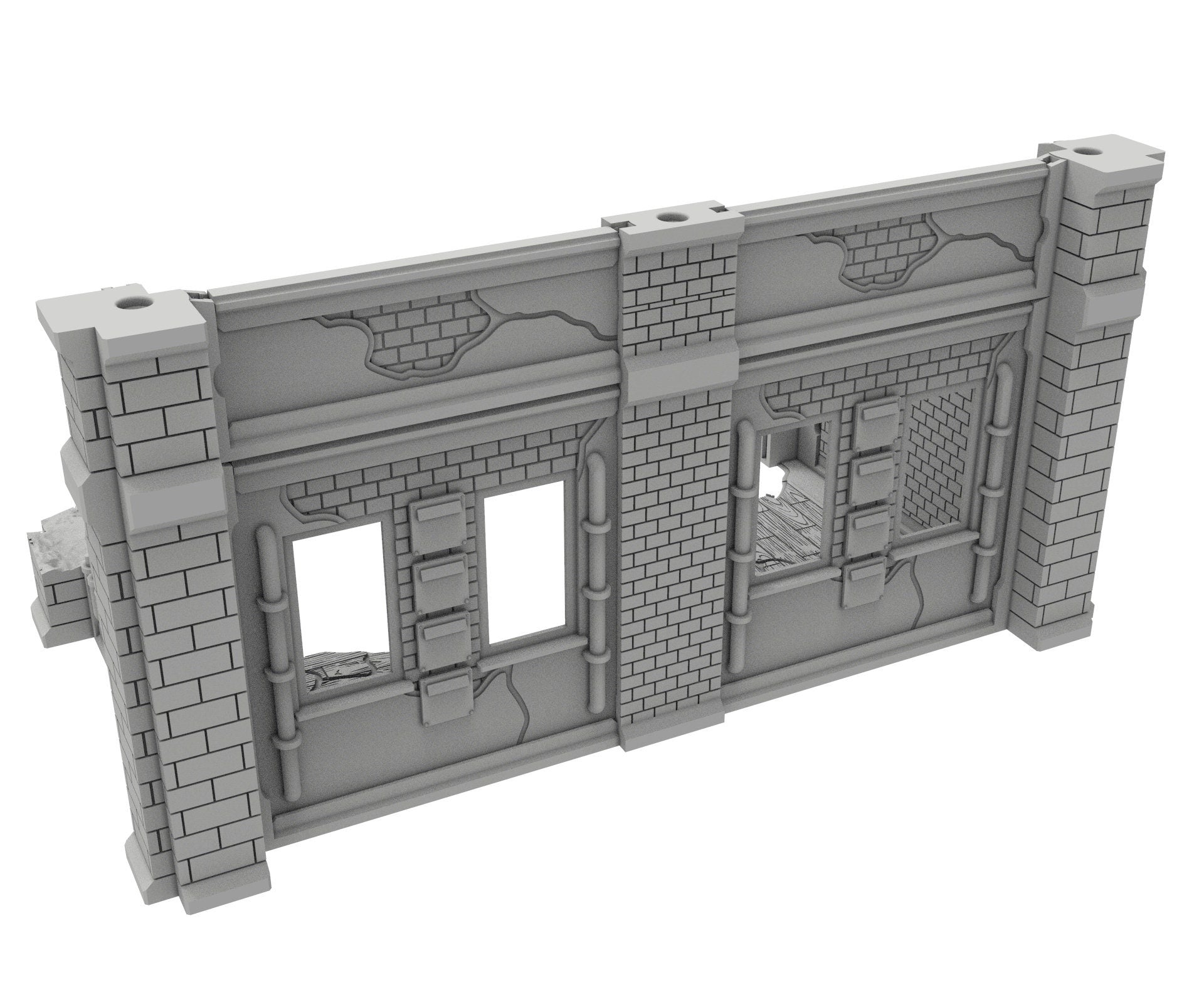 Civilian Ruined building printed in PLA and resin usable for warmachine, Damocles, One Page Rule, Firefight, infinity, scifi wargame...