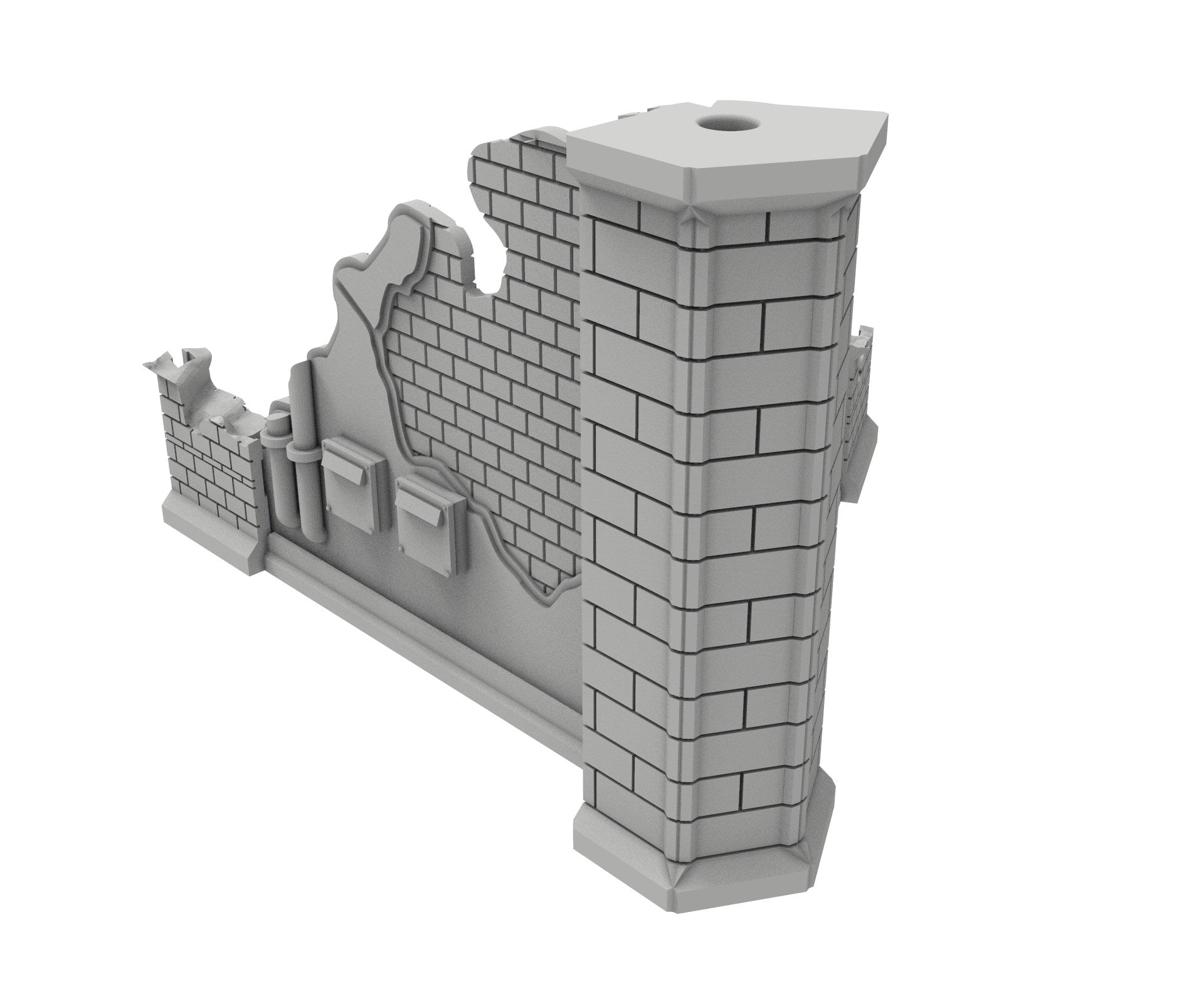 Civilian Ruined building printed in PLA and resin usable for warmachine, Damocles, One Page Rule, Firefight, infinity, scifi wargame...