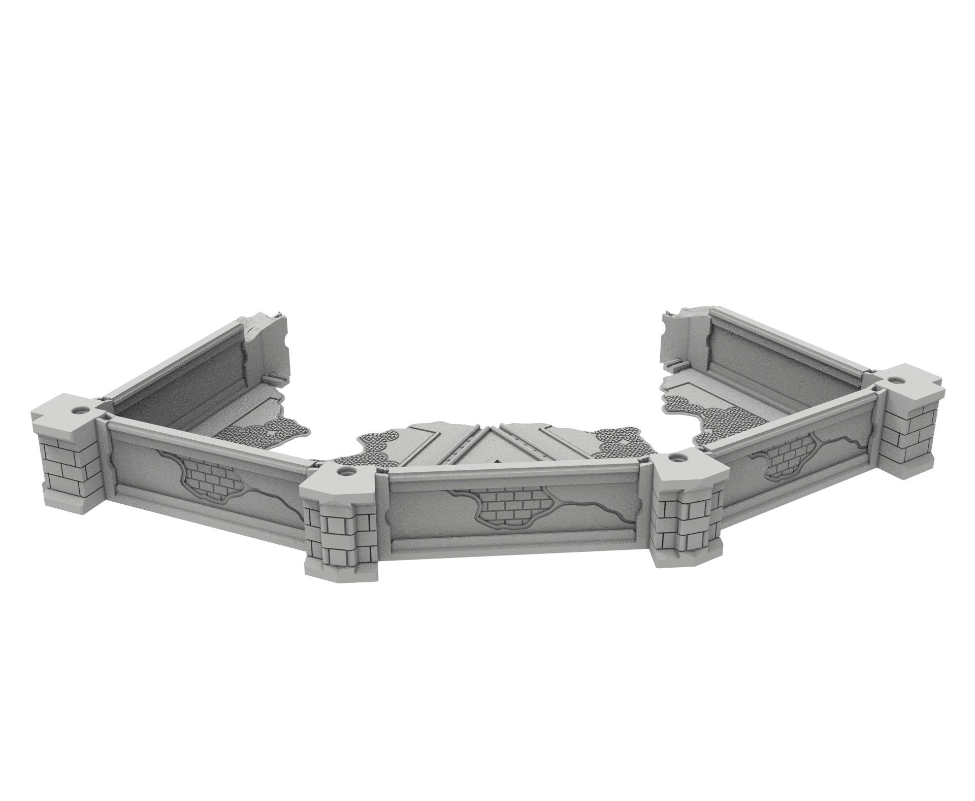 Civilian Ruined building printed in PLA and resin usable for warmachine, Damocles, One Page Rule, Firefight, infinity, scifi wargame...