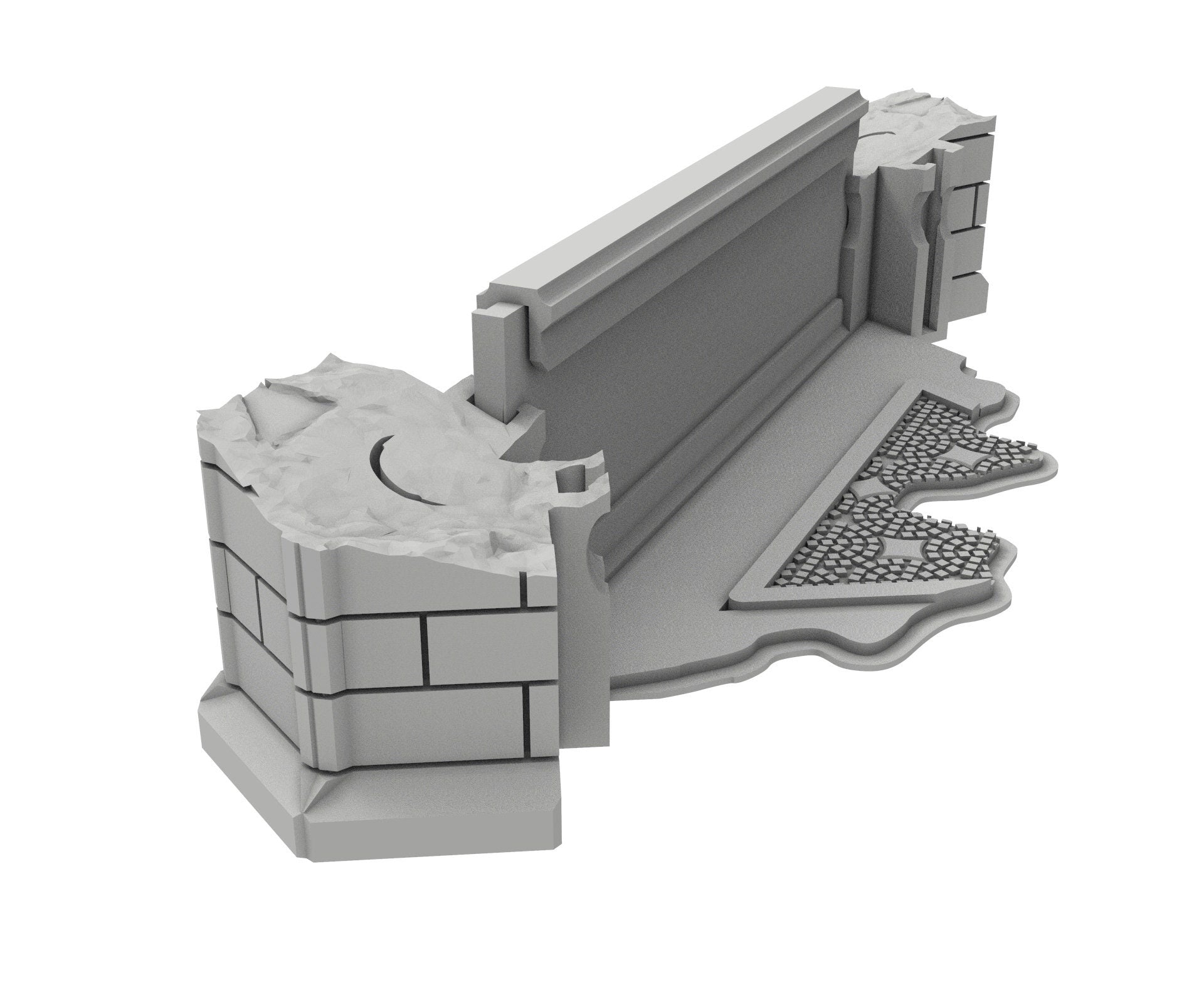 Civilian Ruined building printed in PLA and resin usable for warmachine, Damocles, One Page Rule, Firefight, infinity, scifi wargame...