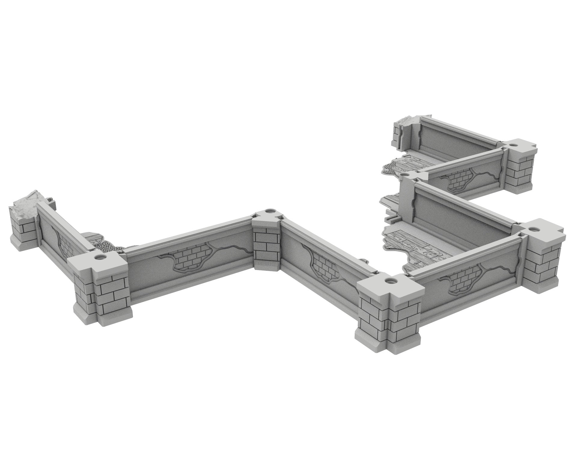 Civilian Ruined building printed in PLA and resin usable for warmachine, Damocles, One Page Rule, Firefight, infinity, scifi wargame...