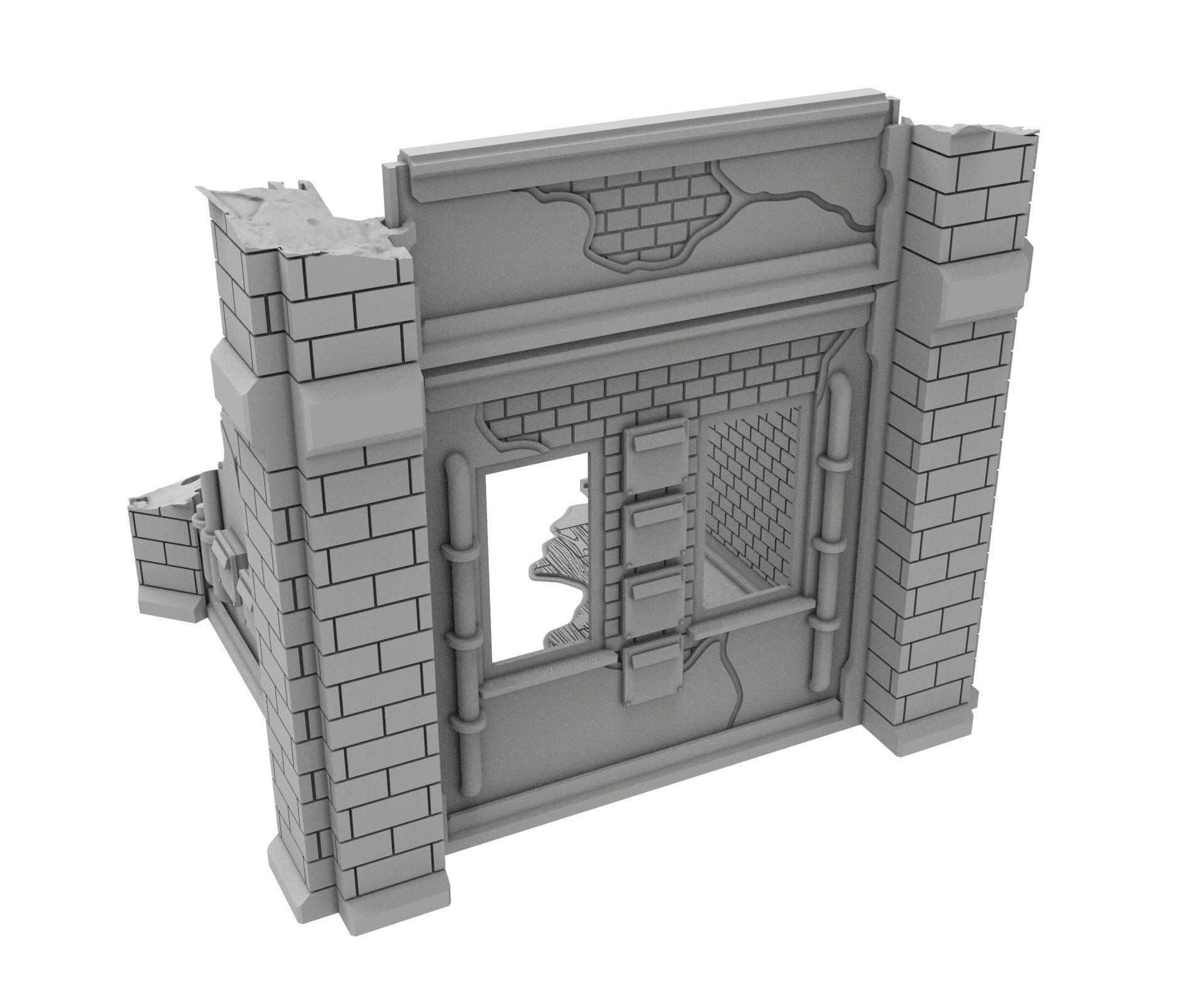 Civilian Ruined building printed in PLA and resin usable for warmachine, Damocles, One Page Rule, Firefight, infinity, scifi wargame...