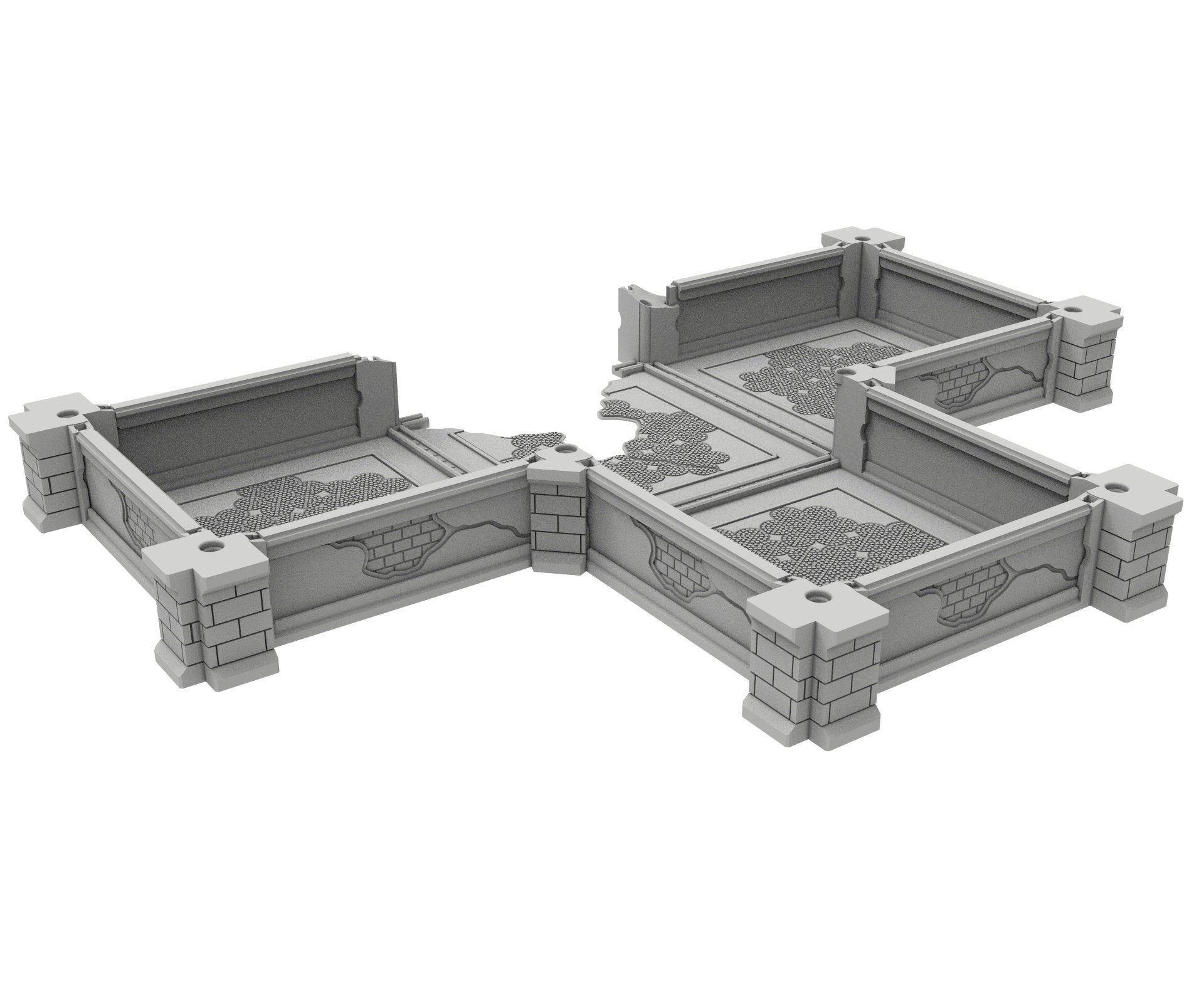 Civilian Ruined building printed in PLA and resin usable for warmachine, Damocles, One Page Rule, Firefight, infinity, scifi wargame...