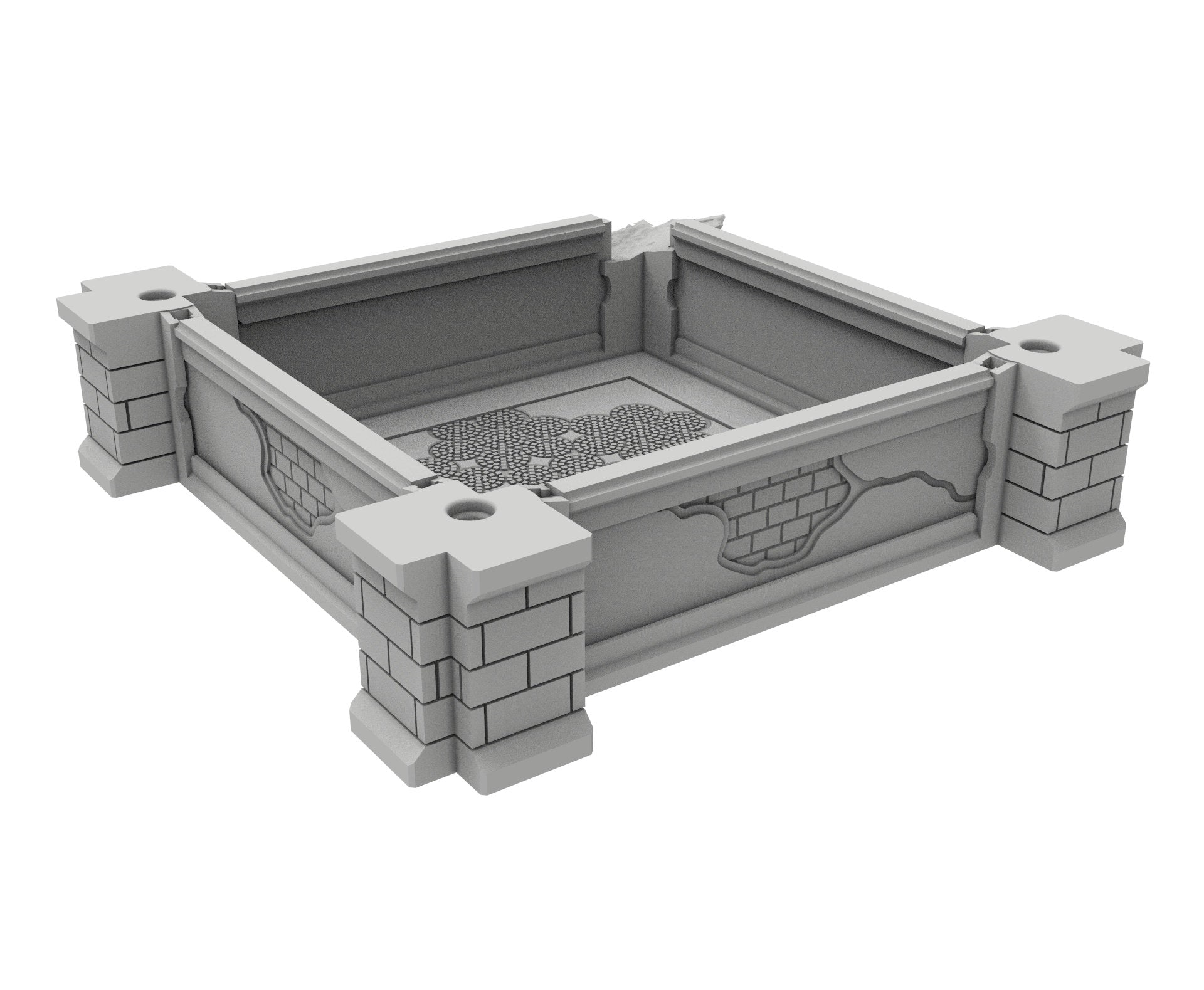 Civilian Ruined building printed in PLA and resin usable for warmachine, Damocles, One Page Rule, Firefight, infinity, scifi wargame...