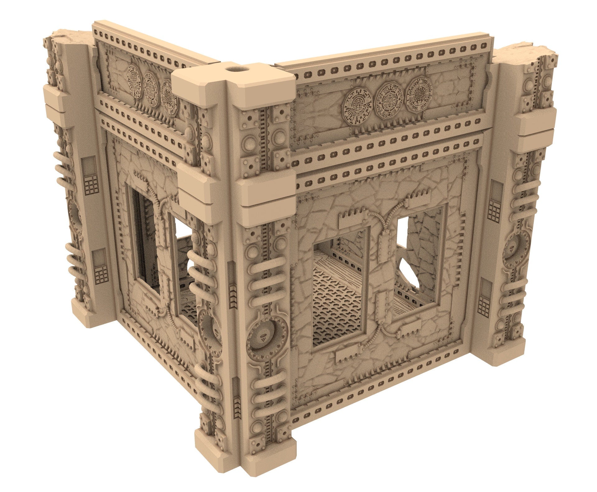 Commercial Outpost Latino Ruined building in PLA and resin for warmachine, Damocles, One Page Rule, Firefight, infinity, scifi wargame...