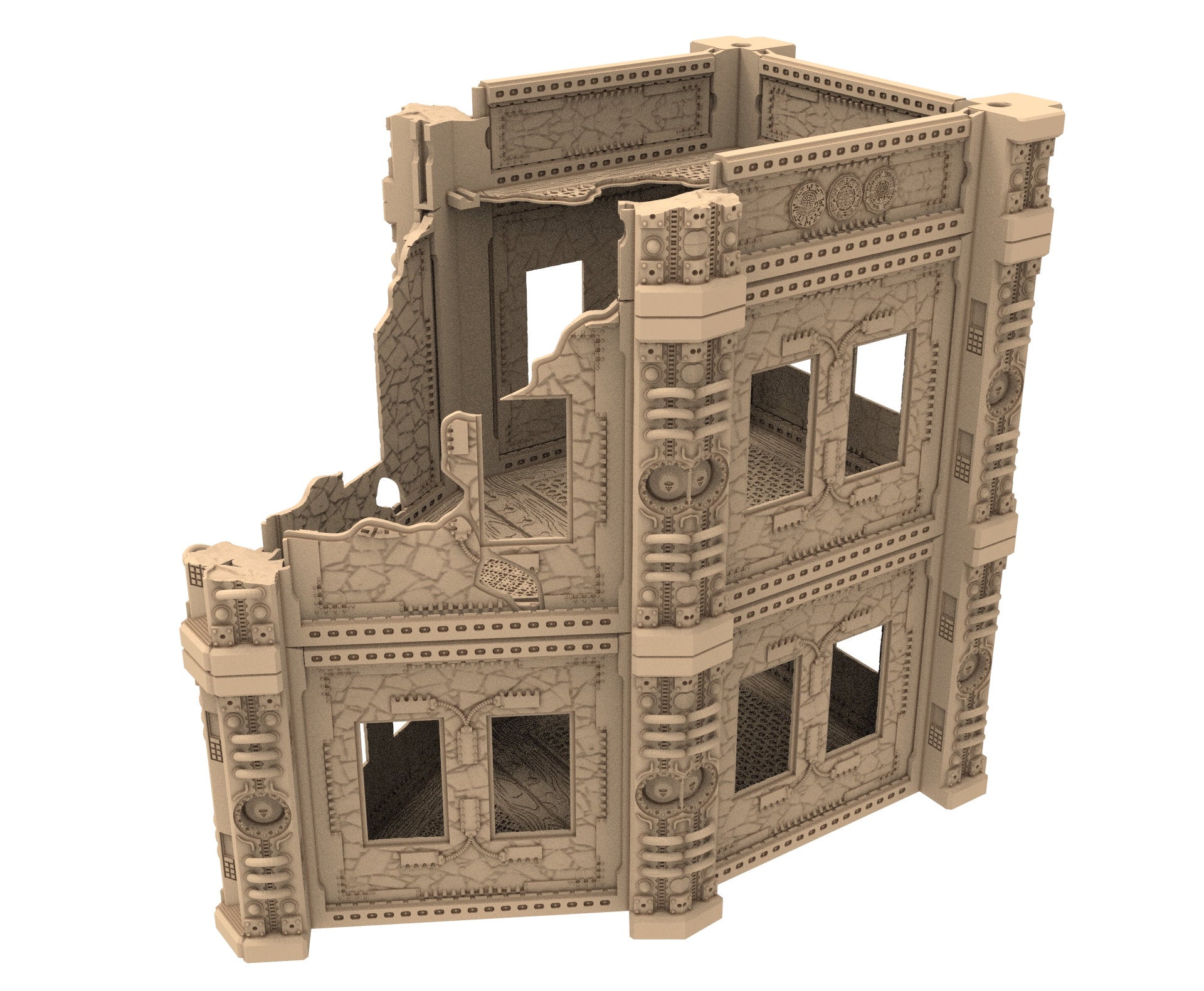 Commercial Outpost Latino Ruined building in PLA and resin for warmachine, Damocles, One Page Rule, Firefight, infinity, scifi wargame...