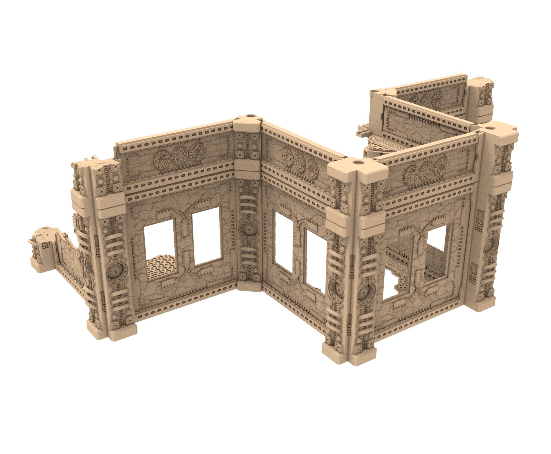 Commercial Outpost Latino Ruined building in PLA and resin for warmachine, Damocles, One Page Rule, Firefight, infinity, scifi wargame...